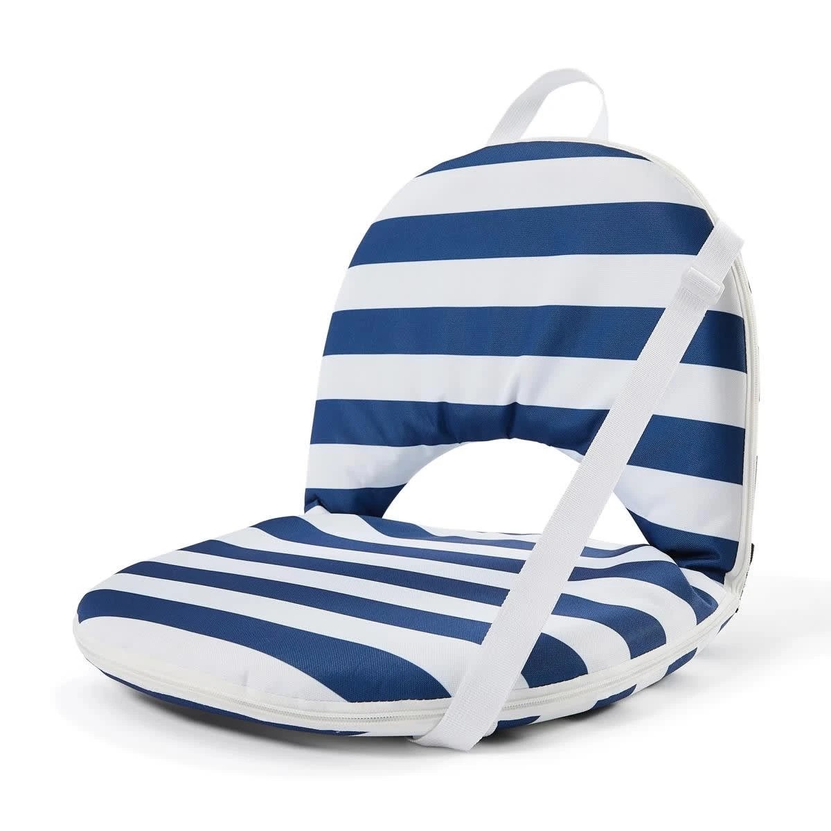 2 Cushion Recliner - Blue and White, 2 of 8