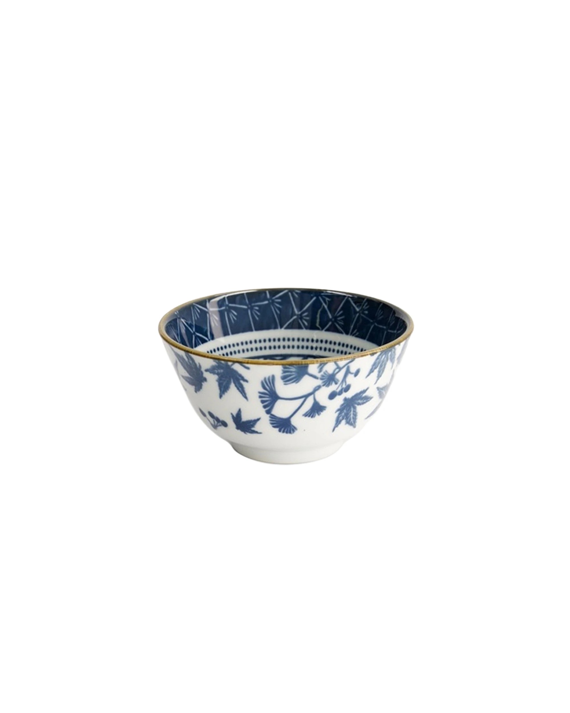 1 Tokyo Design Flora Japonica Porcelain Rice Bowl 12x6cm Gingko - Blue, 1 of 4
