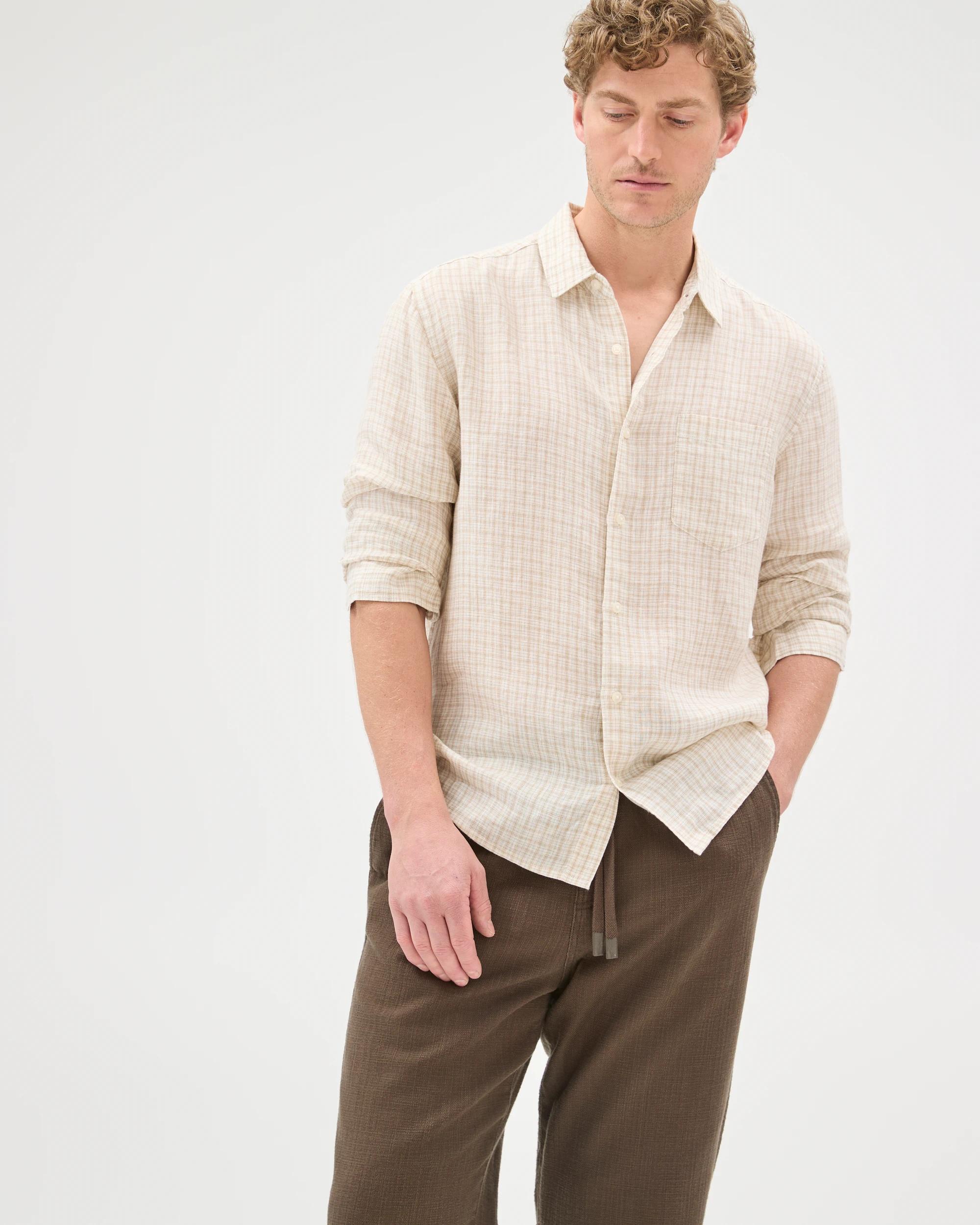 4 Target Man Australian Cotton Elastic Waistband Relaxed Textured Pants TRUFFLE, 4 of 7
