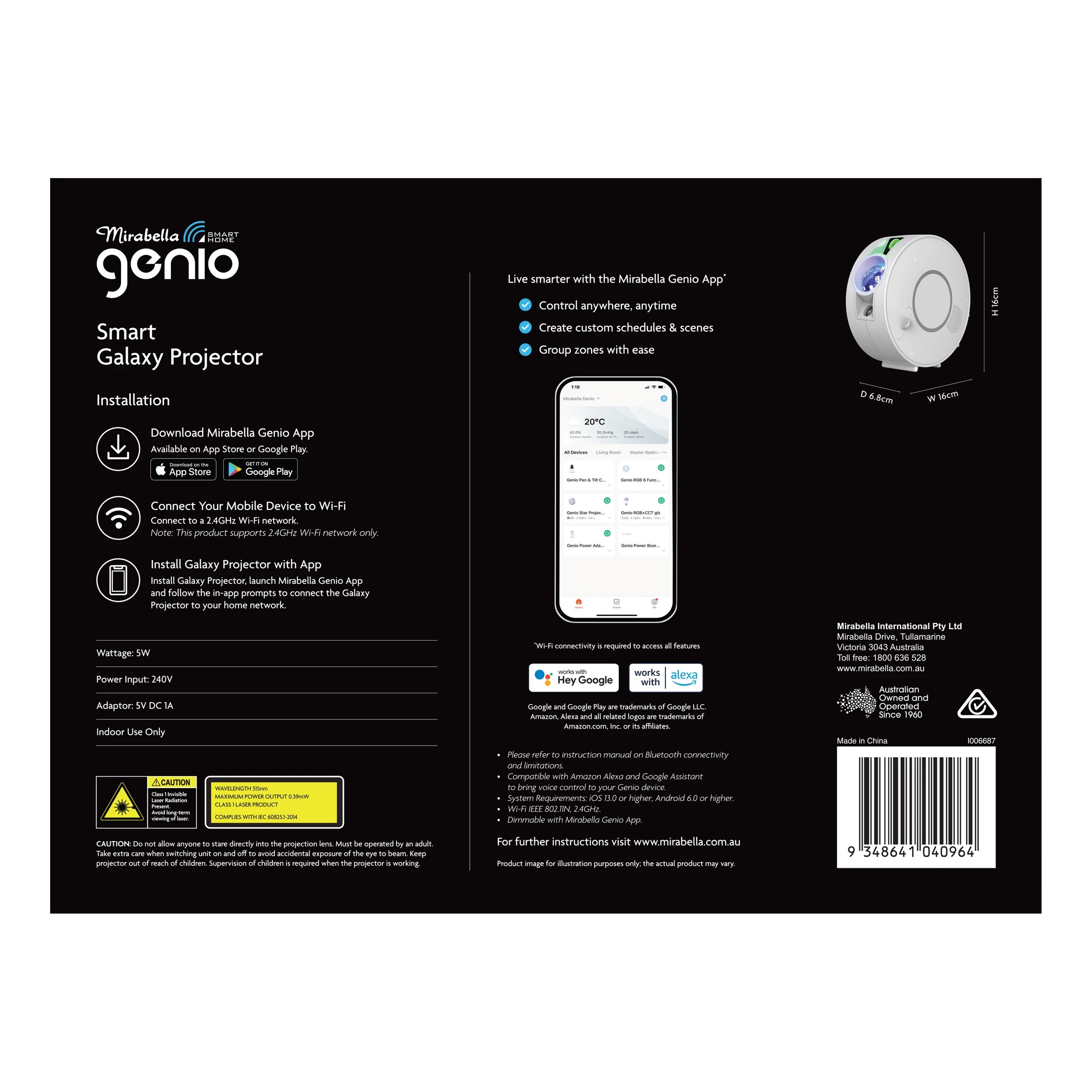 5 Mirabella Genio Smart Galaxy Projector, 5 of 6