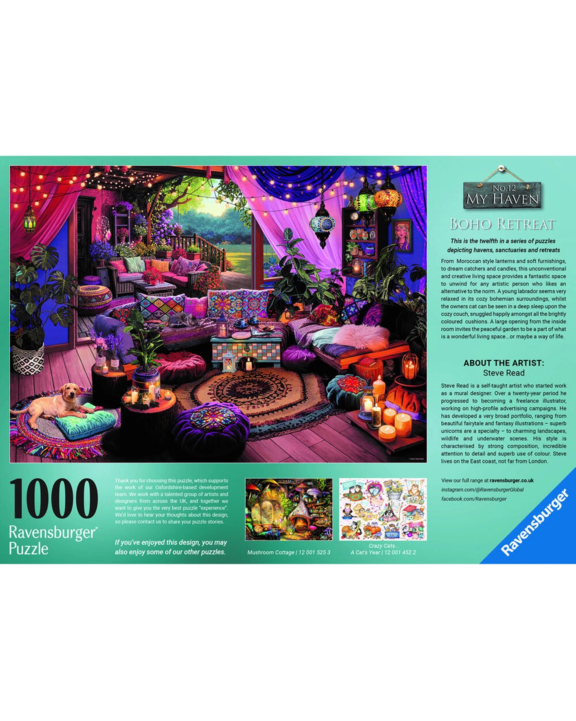 4 Ravensburger My Haven #12 Boho Retreat 1000 Piece Jigsaw Puzzle, 4 of 4