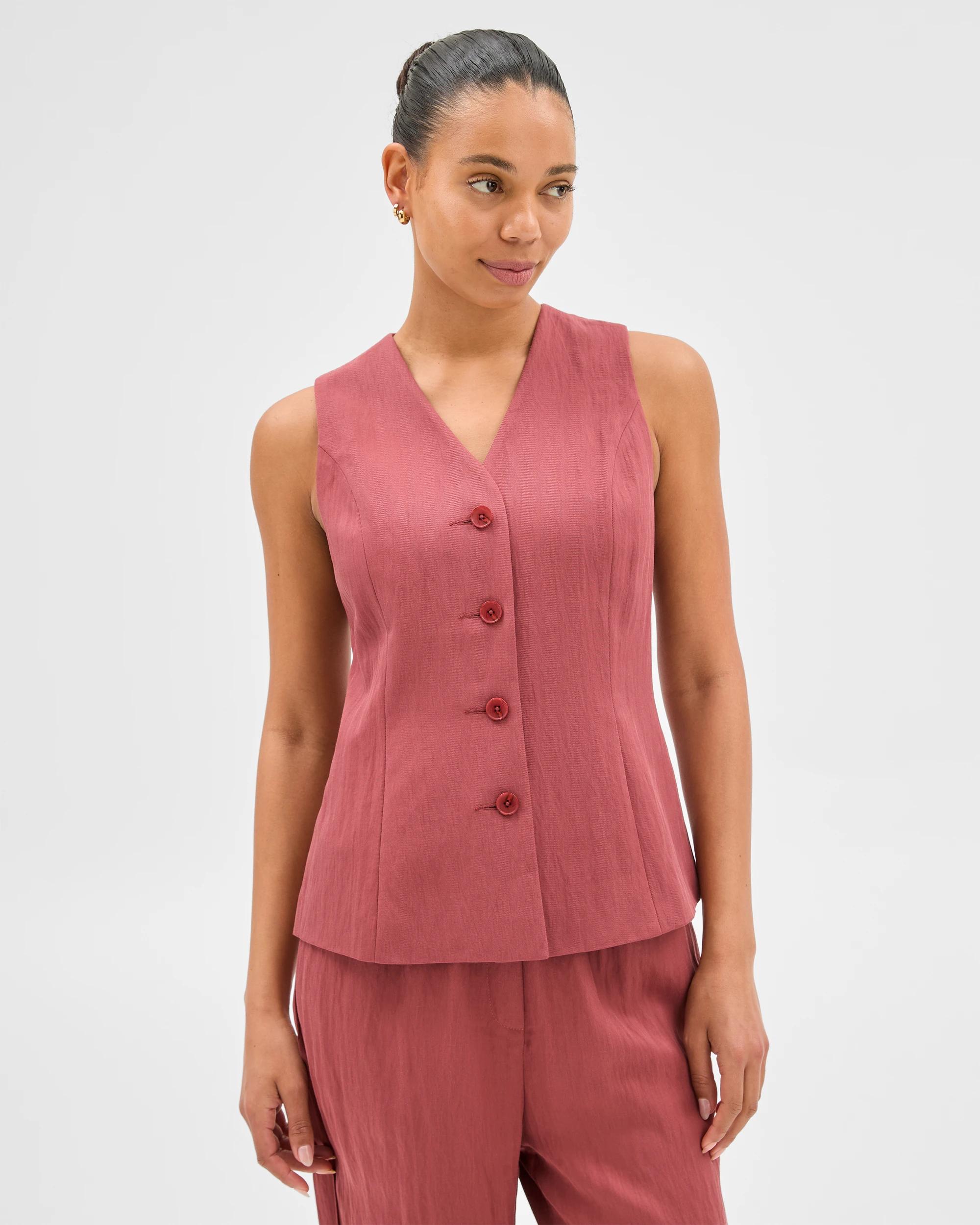 1 Fluid Waistcoat - Preview TERRACOTTA, 1 of 6