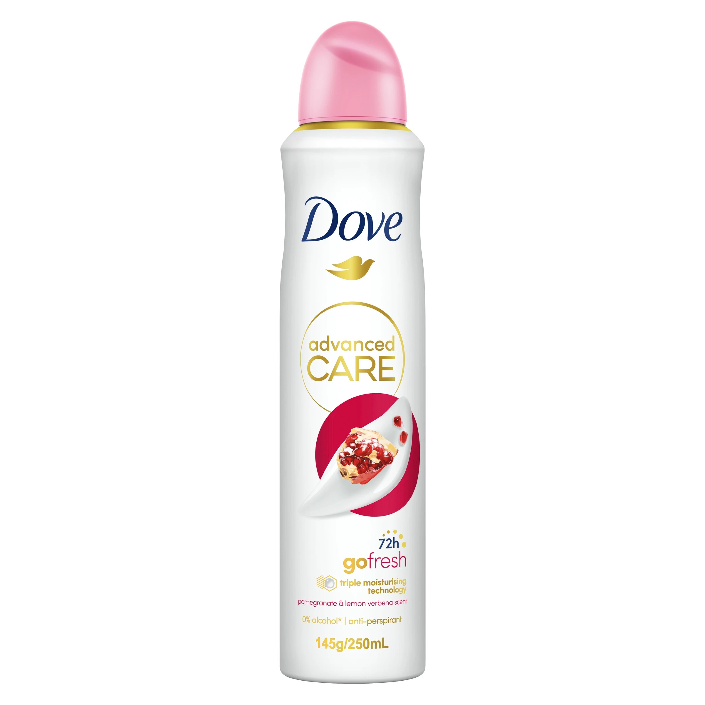 1 Dove Advanced Care Go Fresh Antiperspirant Deodorant 250ml - Pomegranate and Lemon Verbena Scent, 1 of 10