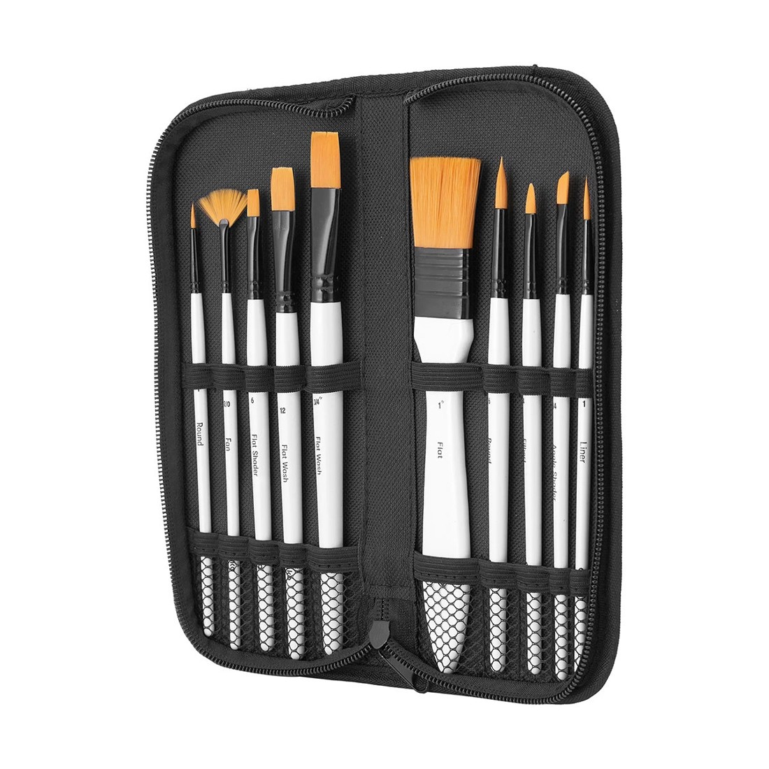 3 10 Piece Paint Brush Set in Wallet, 3 of 8