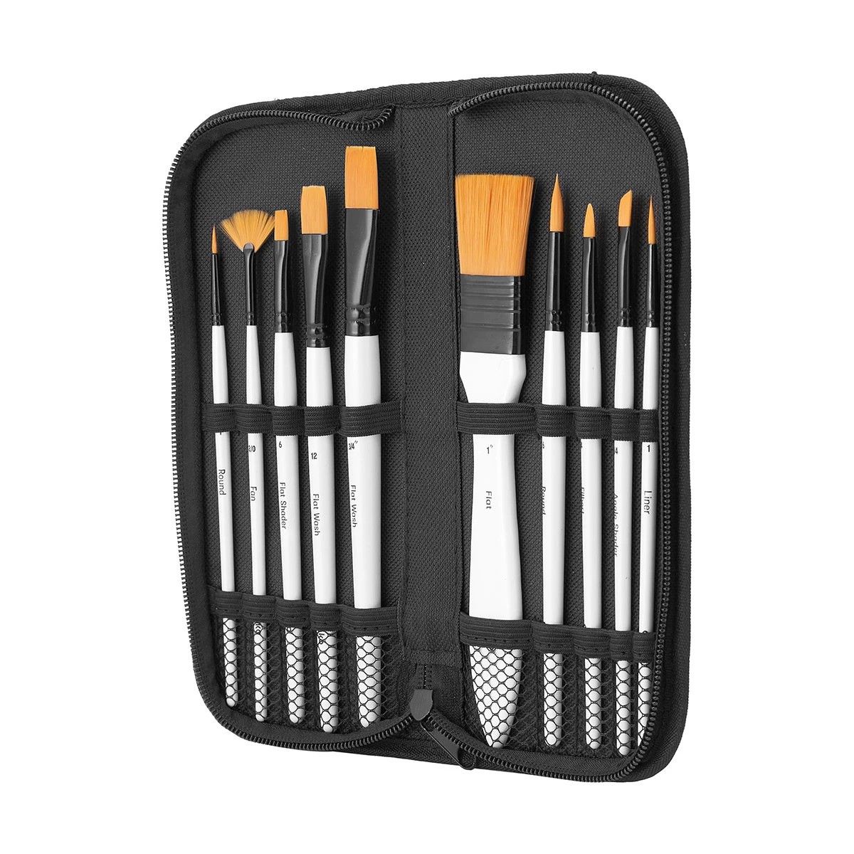 3 10 Piece Paint Brush Set in Wallet, 3 of 8