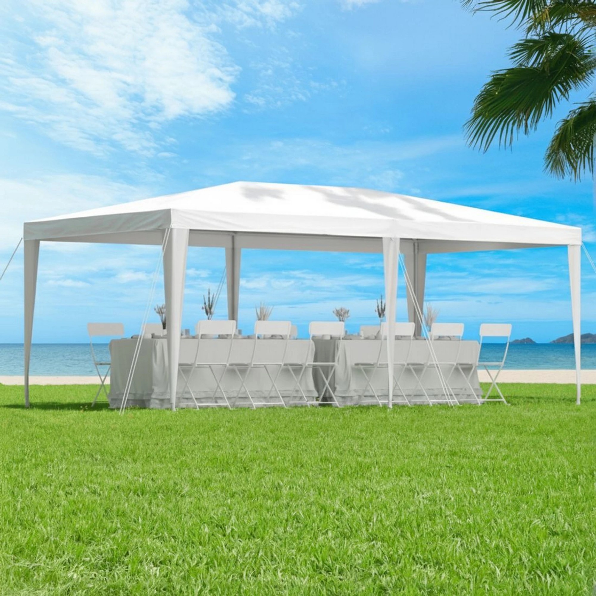 2 Instahut Gazebo  Wedding Party Marquee Tent Outdoor Event Camping Canopy Shade - White, 2 of 6