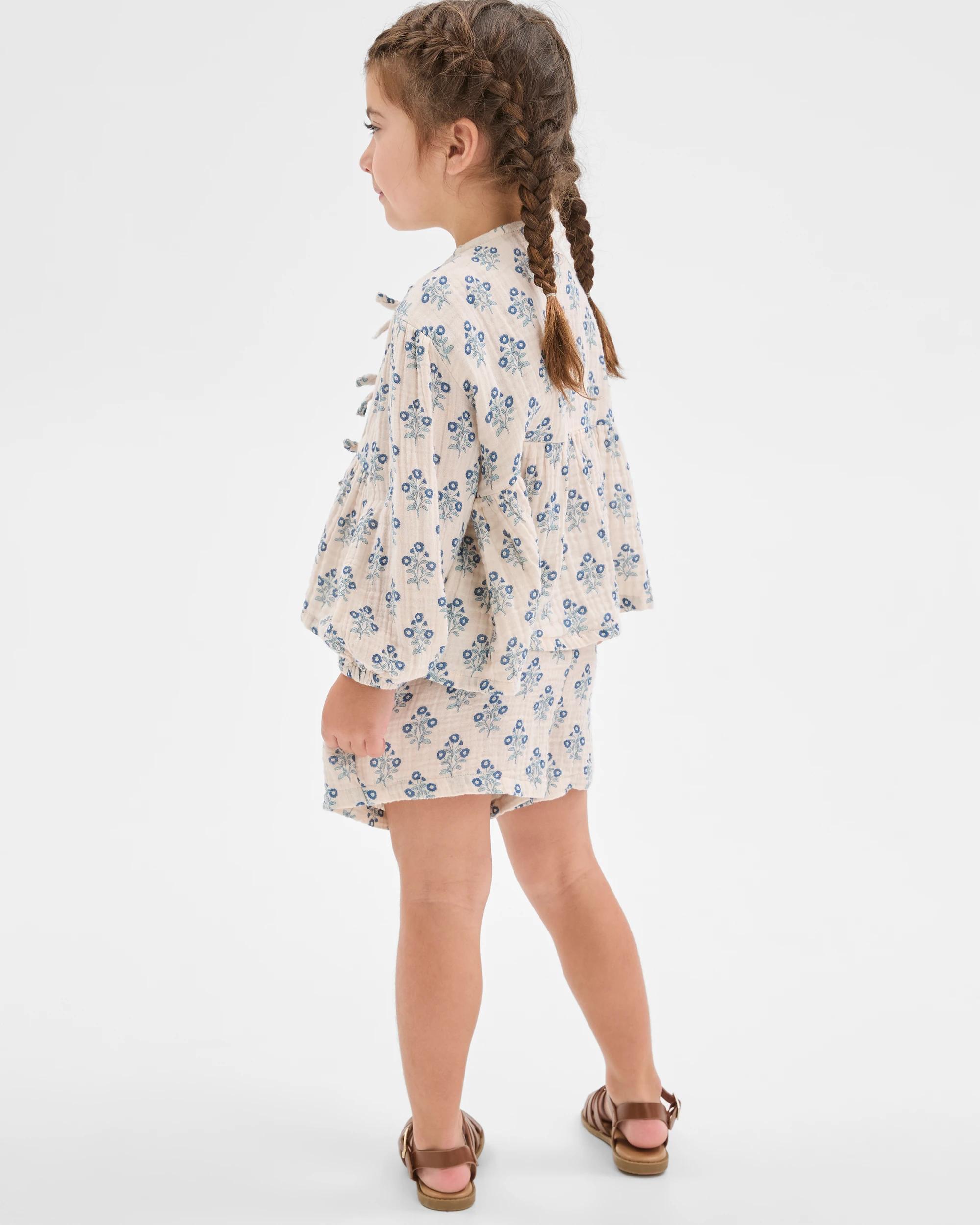 4 Target Kids Woven Top and Shorts 2 Piece Set BLUE STAMP, 4 of 7
