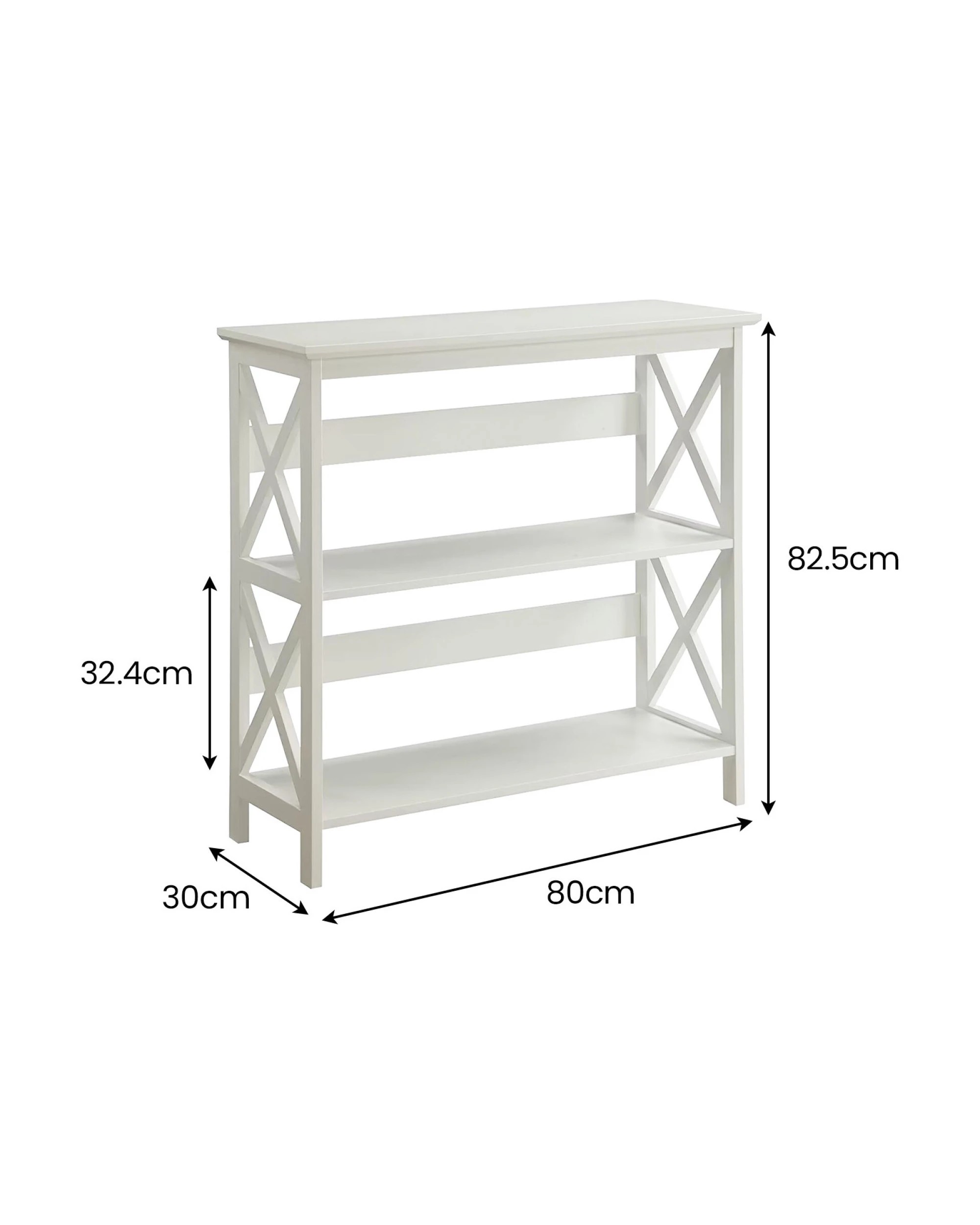 2 Sarantino Lucas 3-tier Bookshelf Display Rack In White, 2 of 10