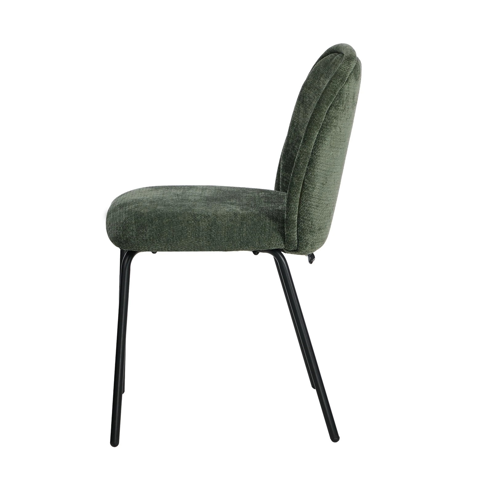 9 Oikiture 4x Dining Chairs Kitchen Accent Chairs Chenille Pad Metal Legs - Green, 9 of 9