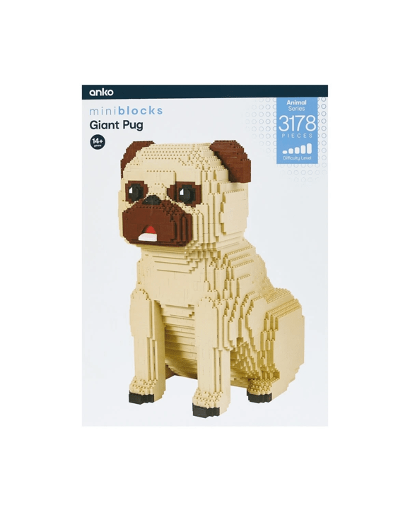 3178 Piece Mini Blocks Animal Series: Giant Pug