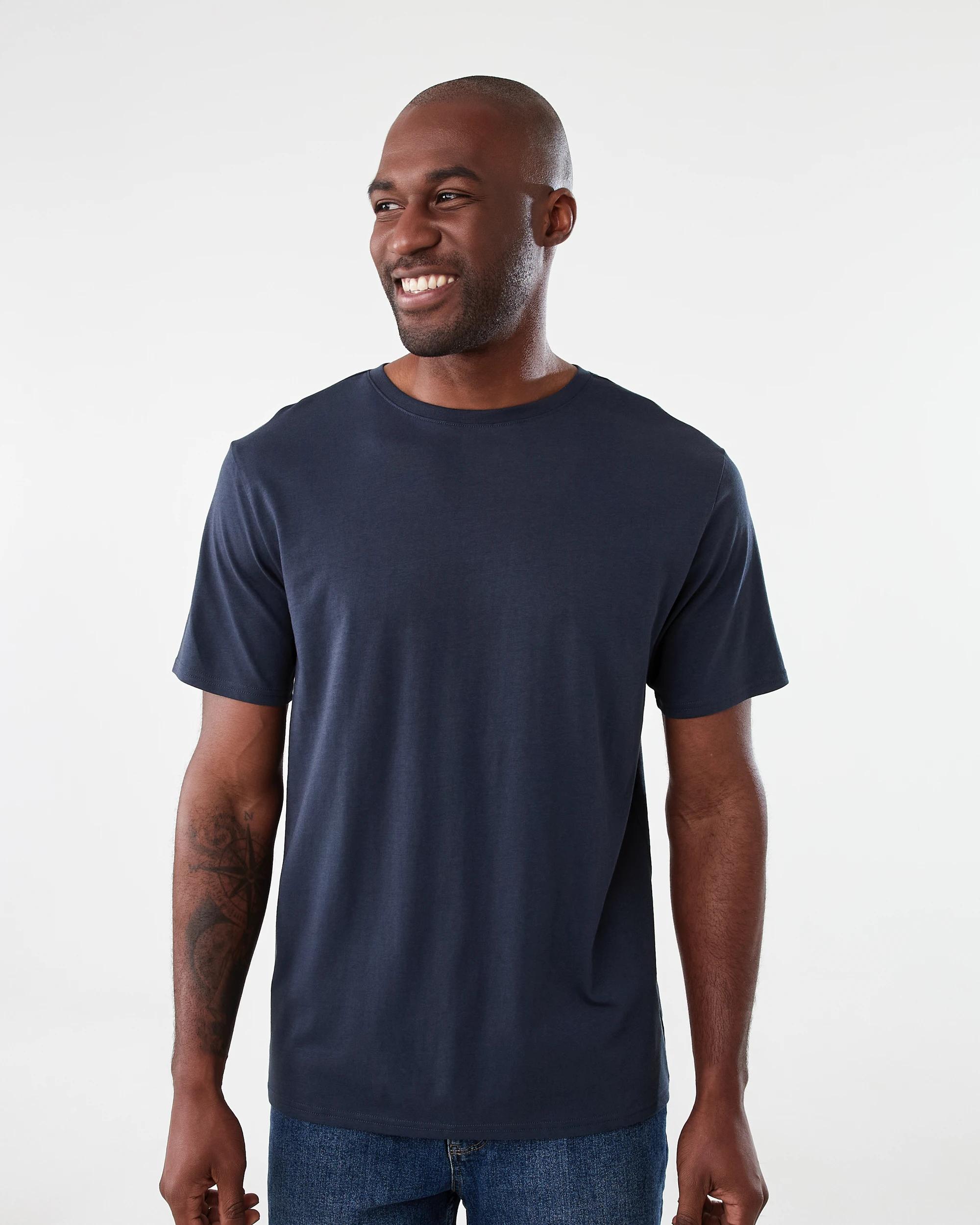 1 Plain Crew Neck T-shirt BLUE NIGHTS, 1 of 6