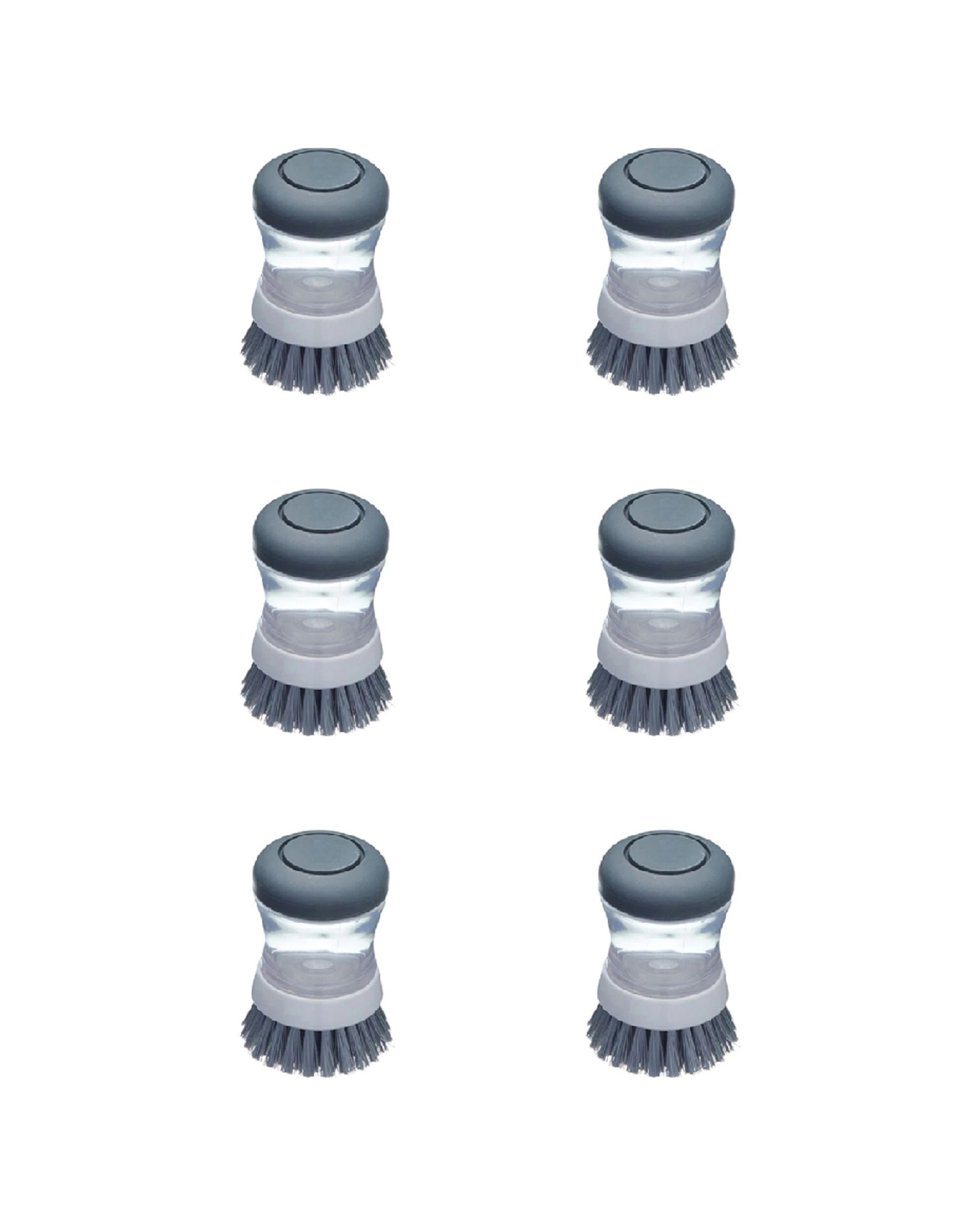 1 MasterCraft 6PK Soap Dispensing Palm Brush Cleaner Ergonomic Non Scratch 9cm - Grey, 1 of 4