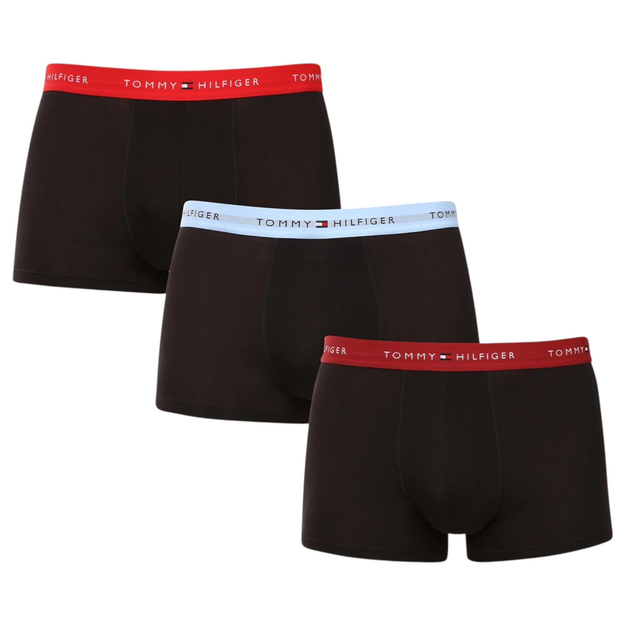 2 Tommy Hilfiger 3 Pack Mens Essential Cotton Trunks Boxer Underwear BLACK MULTI, 2 of 8