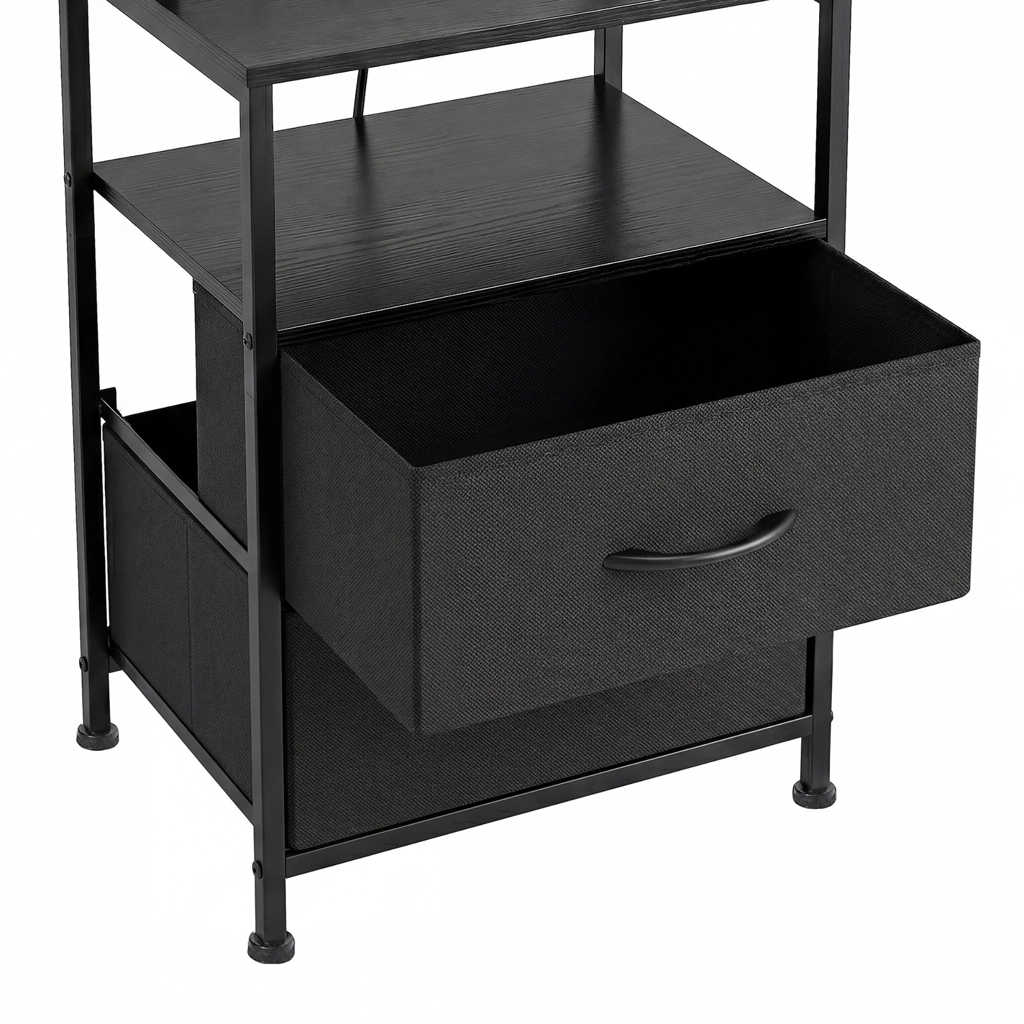 4 Levede Bedside Table with Charging Station LED Lights, 4 of 7