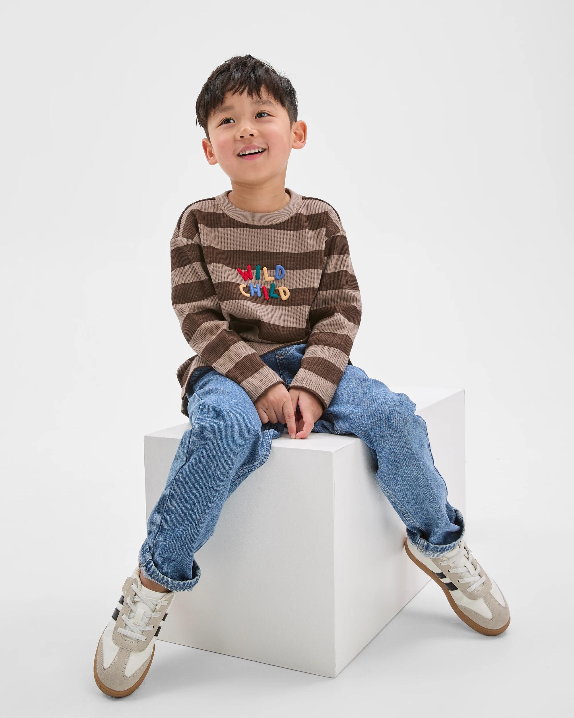 2 Target Kids Australian Cotton Long Sleeve Stripe T-Shirt BROWN, 2 of 8