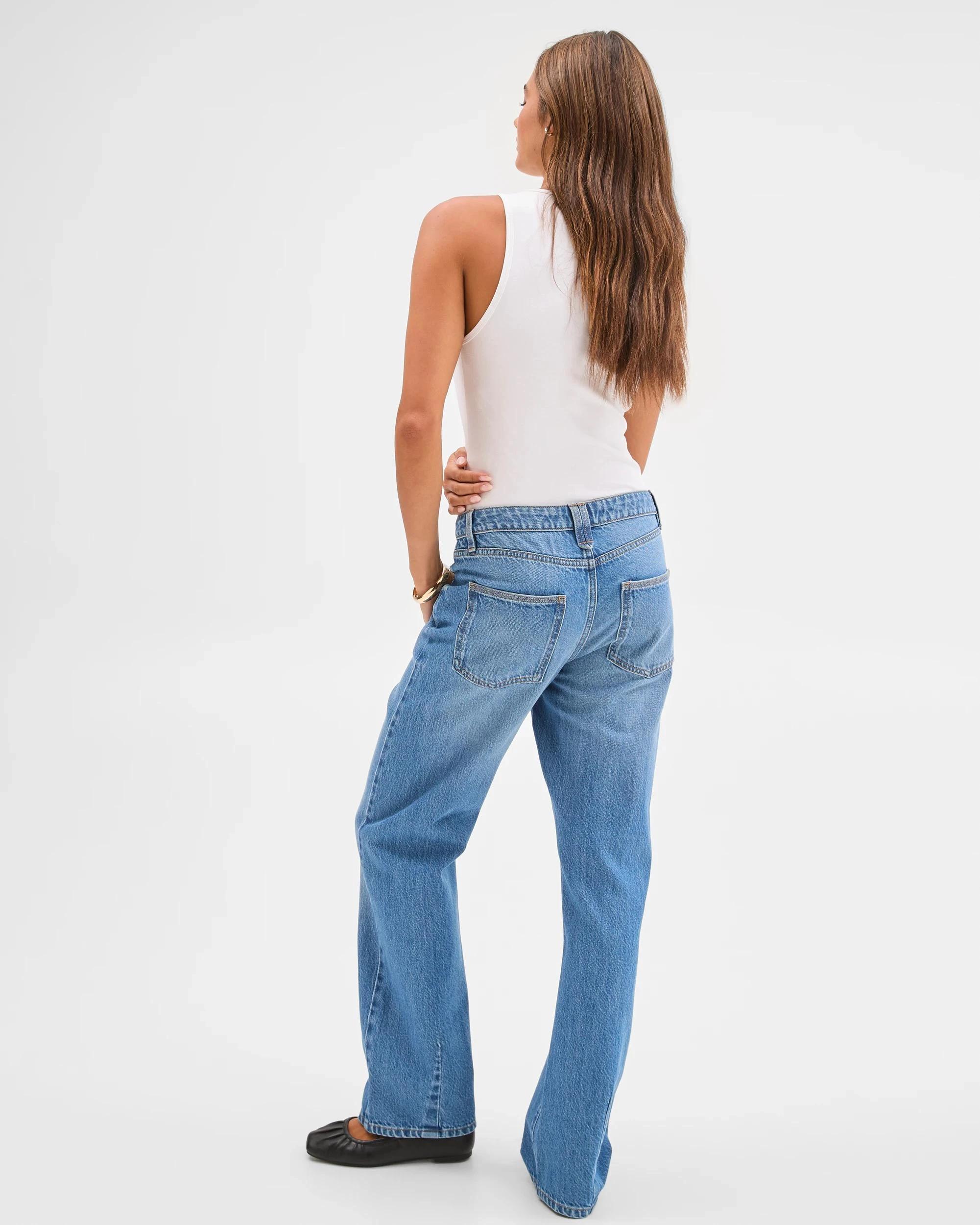 6 Lily Loves Denim Mid Rise Straight Leg Jeans MID WASH, 6 of 6