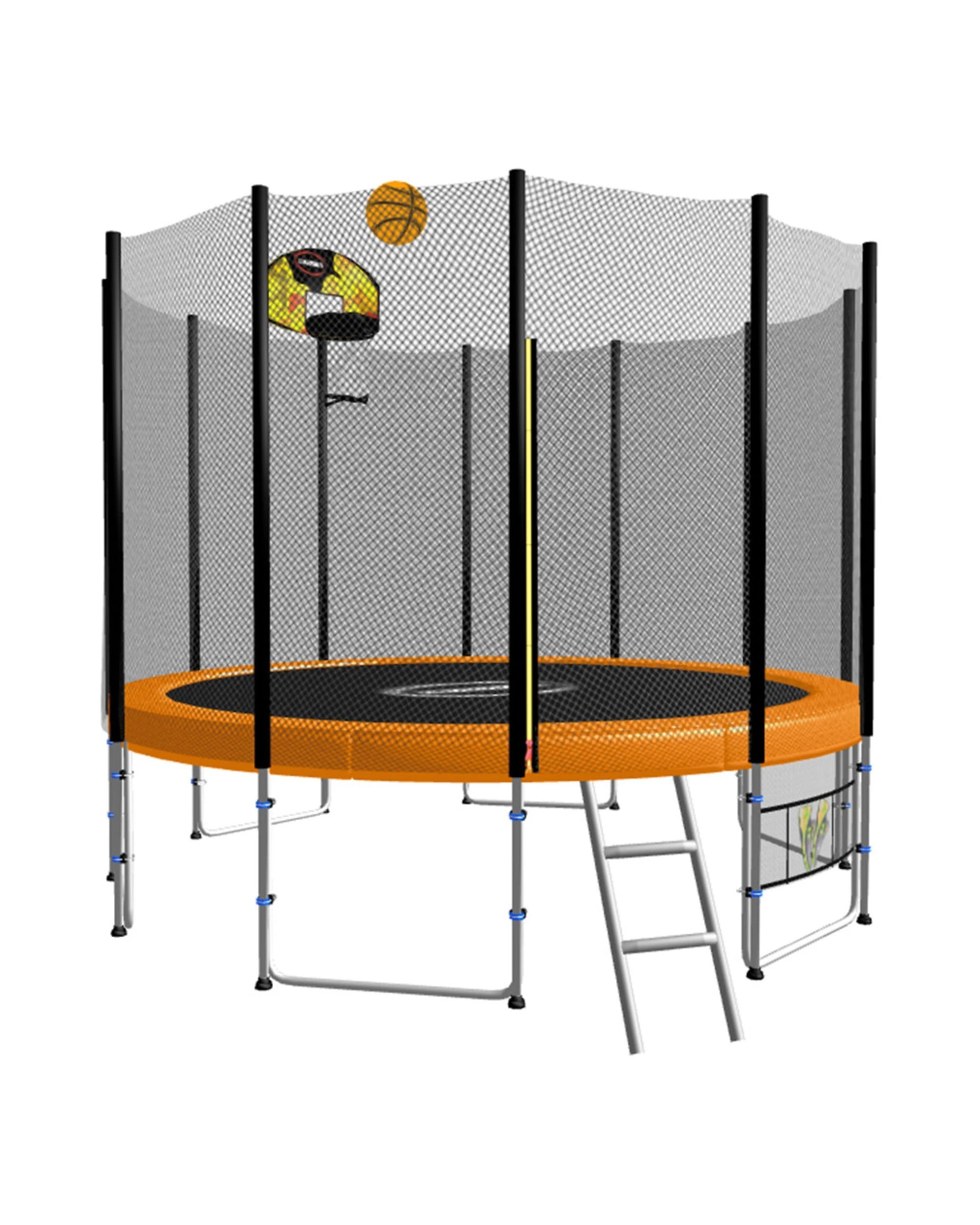 1 Kahuna Blizzard 10 ft Trampoline with Basketball Set - Orange, 1 of 8