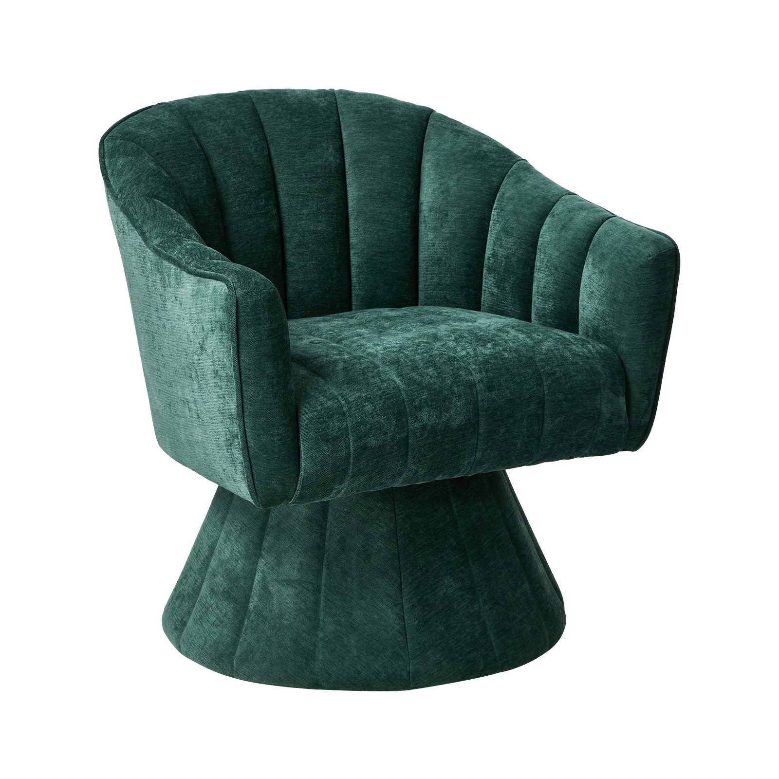 1 Oikiture Swivel Armchair Linen Fabric Lounge Chair Accent Chair - Green, 1 of 10