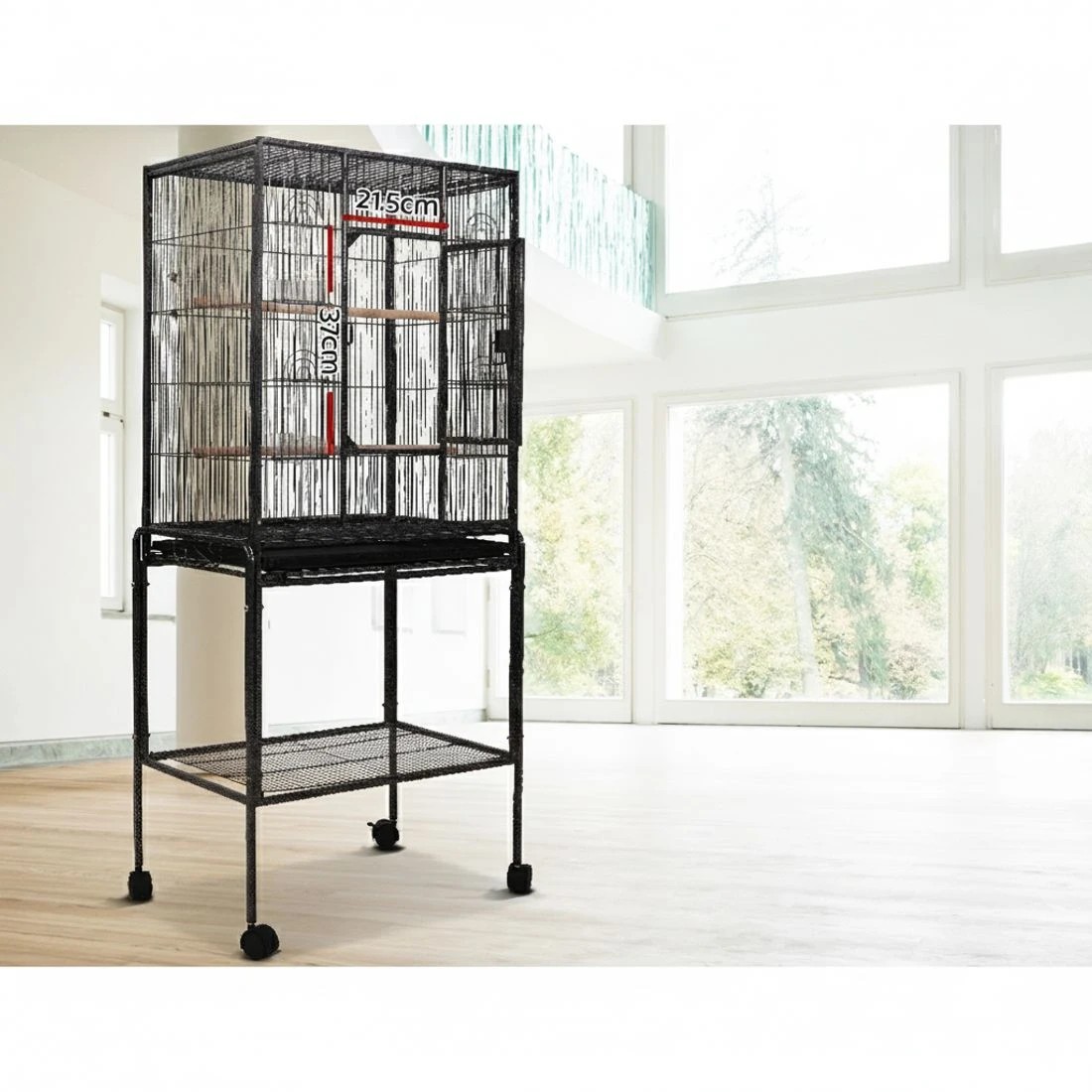 4 i.Pet Bird Cage 144cm Large Aviary - Black, 4 of 9