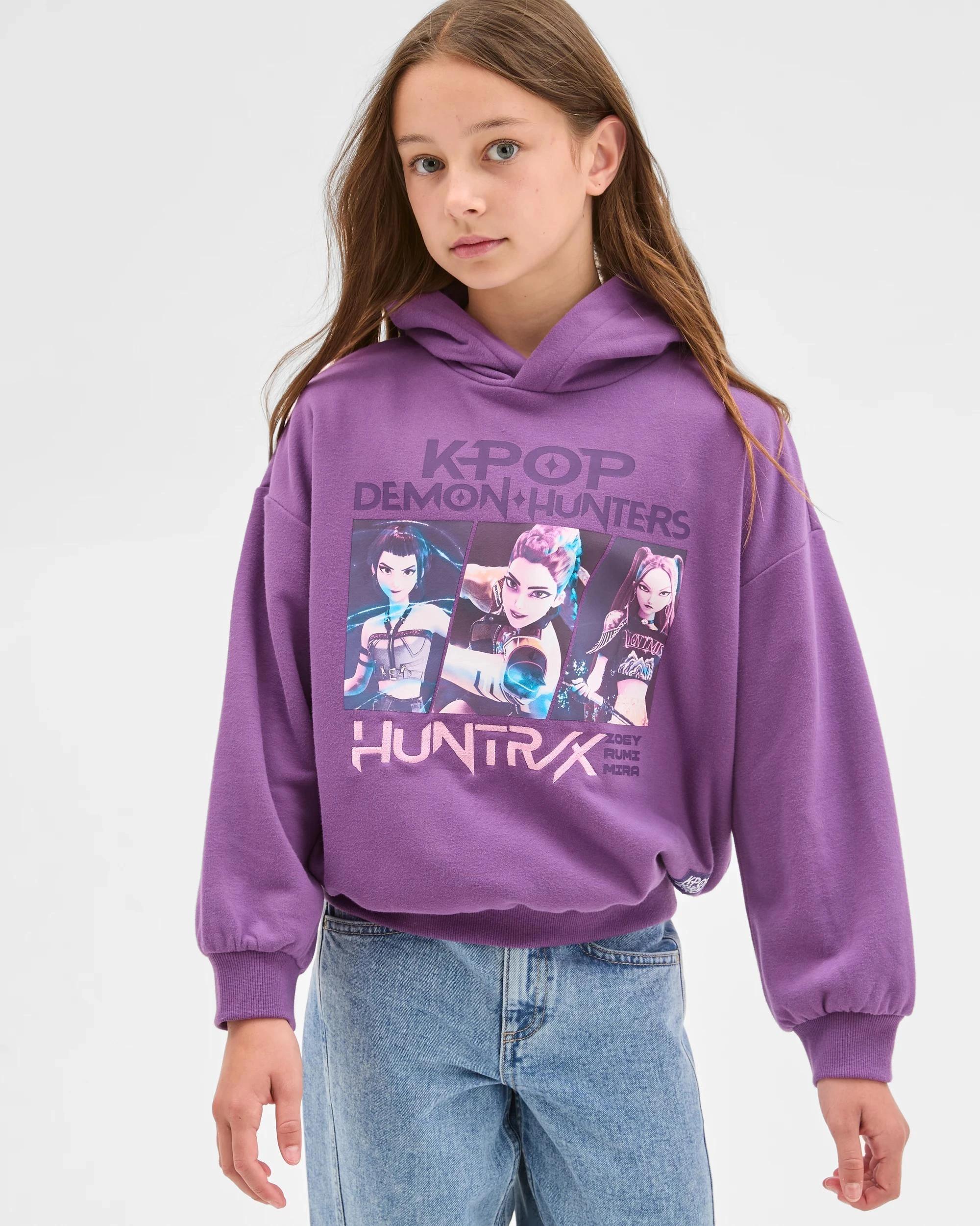 1 KPop Demon Hunters Huntrix Hoodie PURPLE, 1 of 7
