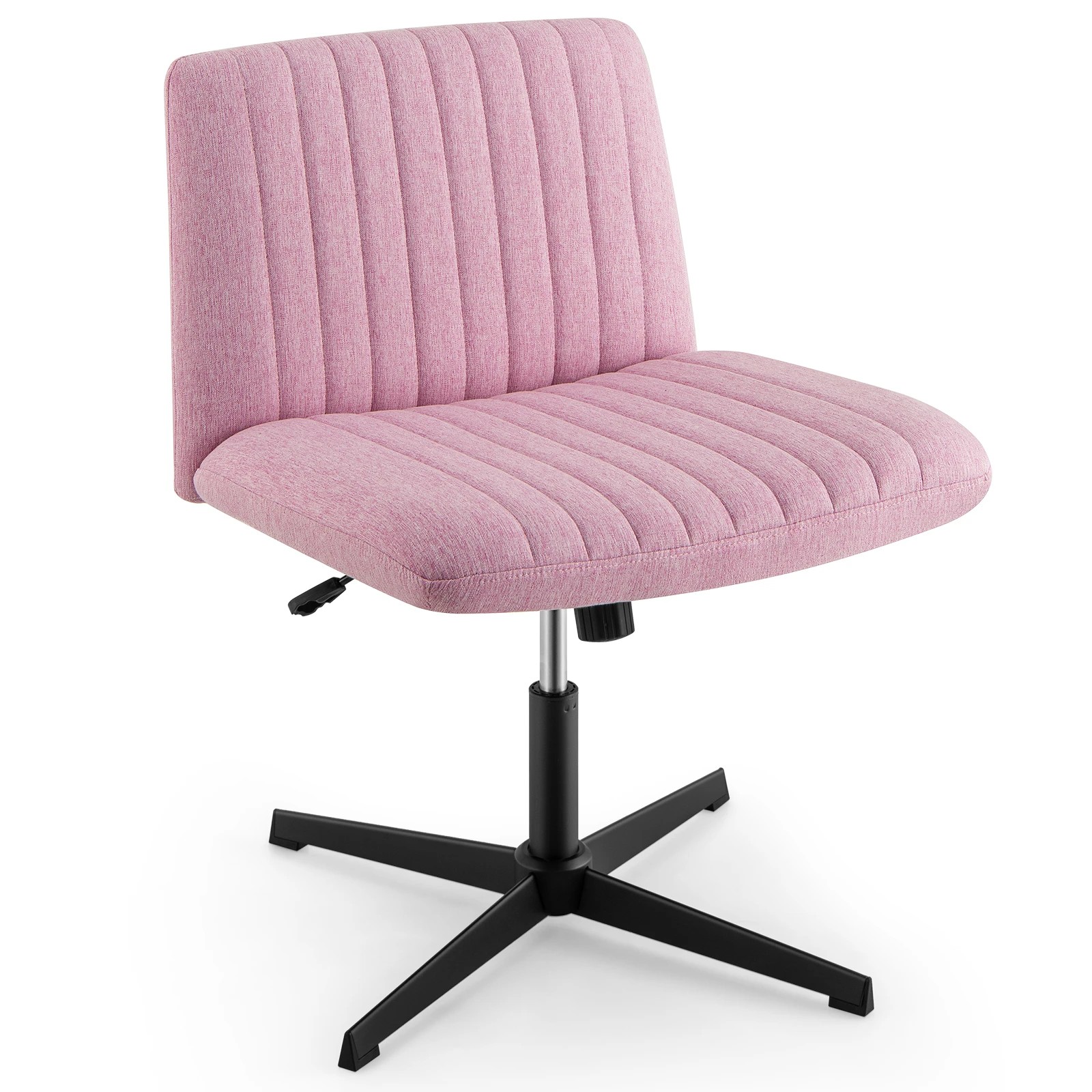 1 Costway Reclining Leisure Chair Swivel Desk Chair w/Cushion Computer Lounge Chair - Pink, 1 of 4