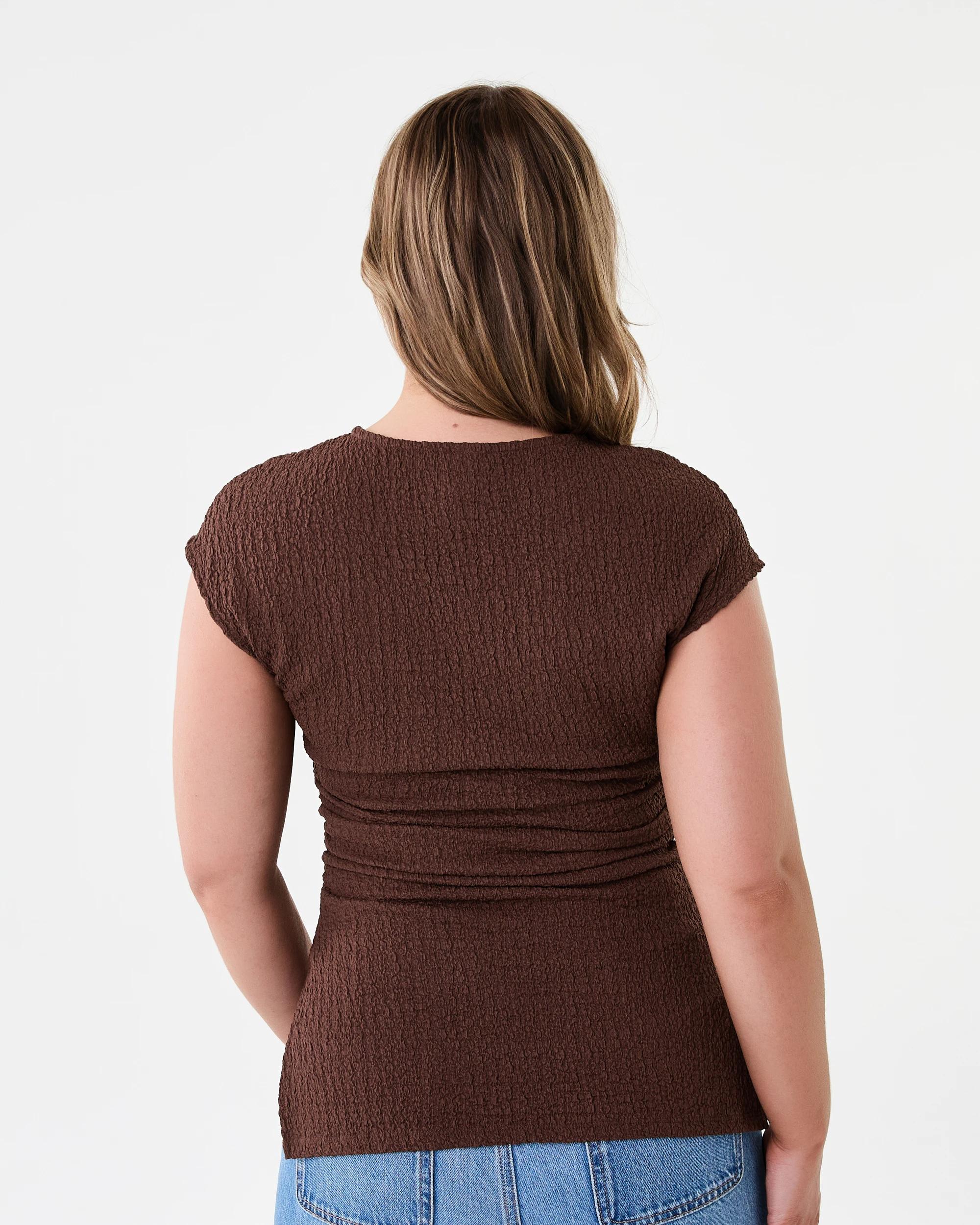 3 Short Sleeve Textured T-shirt Cocoa Brn, 3 of 7