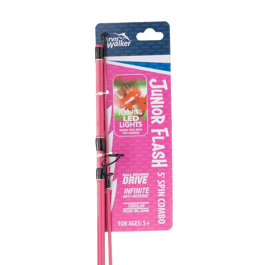 1 Jarvis Walker Junior Flash Spin Combo - 5ft., Pink, 1 of 6