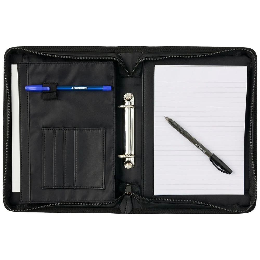 3 J.Burrows A5 Zipper Compendium Black, 3 of 4