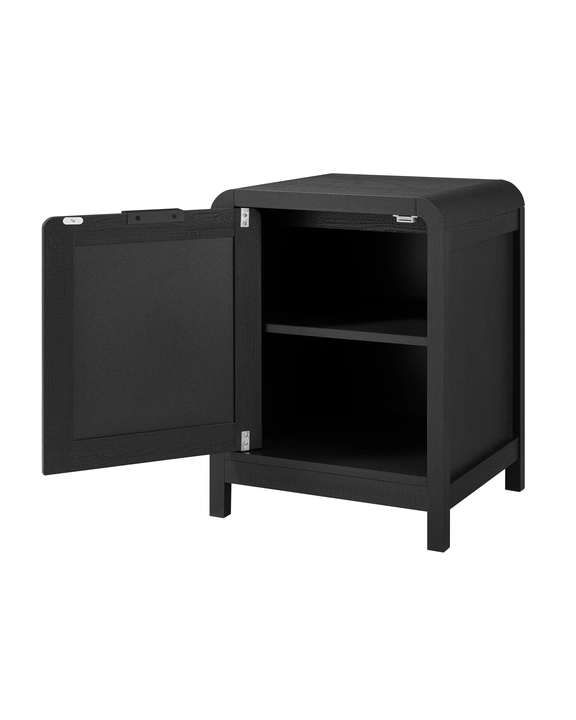 7 Kodu Bedside Unit Nightstand Side Table 1 Door - Black, 7 of 10