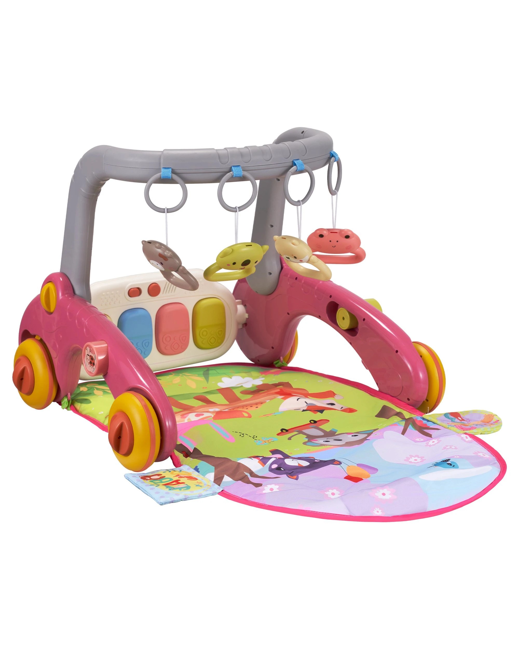 1 PlayPals Deluxe 7-in-1 Baby Play Mat Gym w/ Kick & Play Piano, Activity Centre for Newborns to Toddlers Pink, 1 of 10