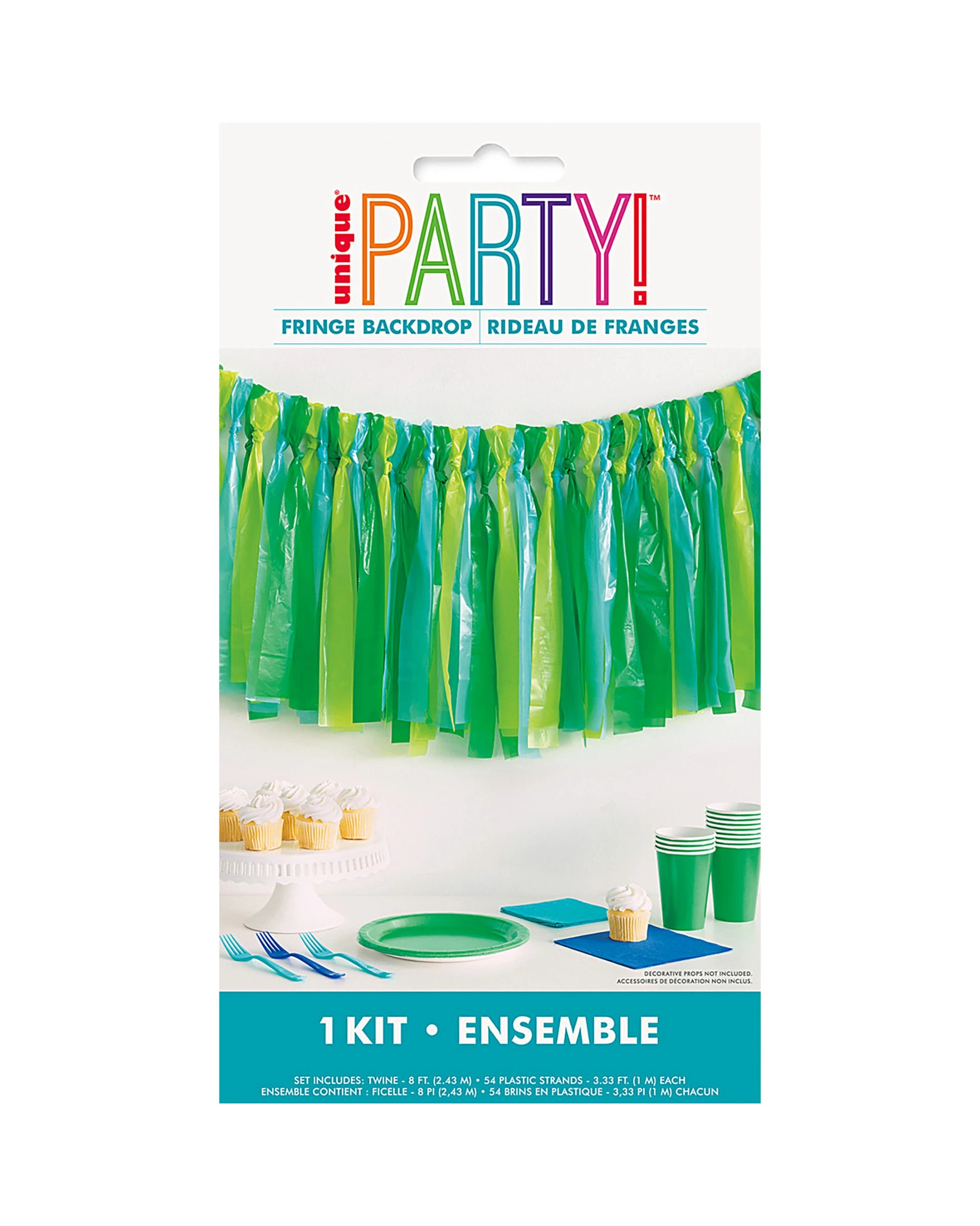 2 Unique Blue and Green Fringe Backdrop Decoration - Green, 2 of 2