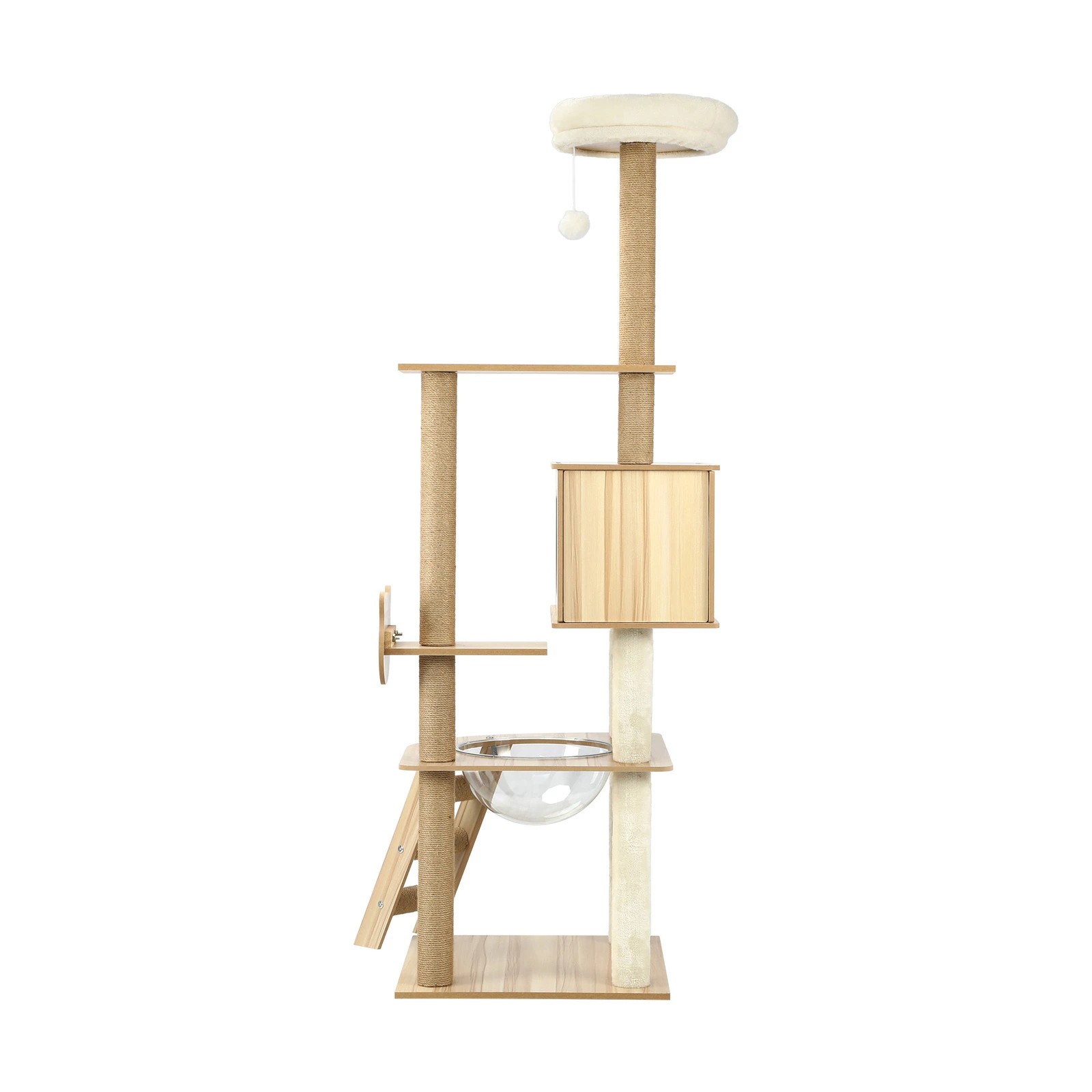 5 Alopet Cat Tree Scratching Post Scratcher Tower Wood Condo House Beds Furniture
 - Natural, 5 of 7