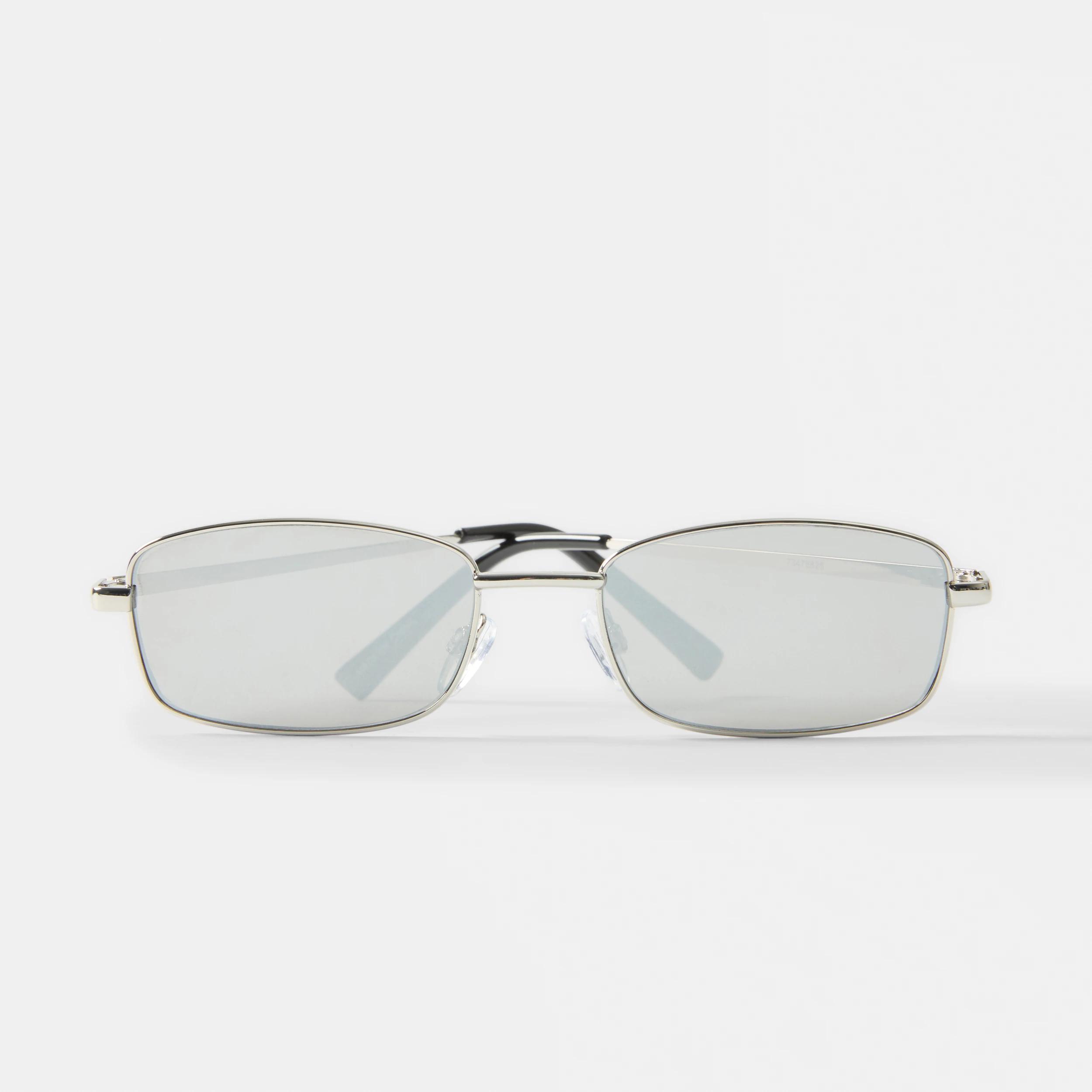 4 Rectangle Metal Sunglasses Silver, 4 of 6