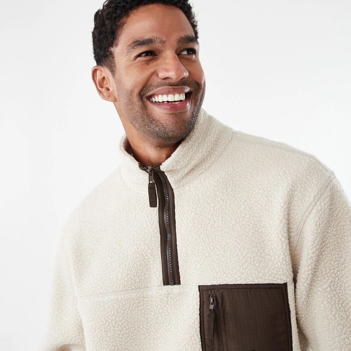 4 Polar Fleece 1/4 Zip Sweatshirt Bge Ntrl, 4 of 7