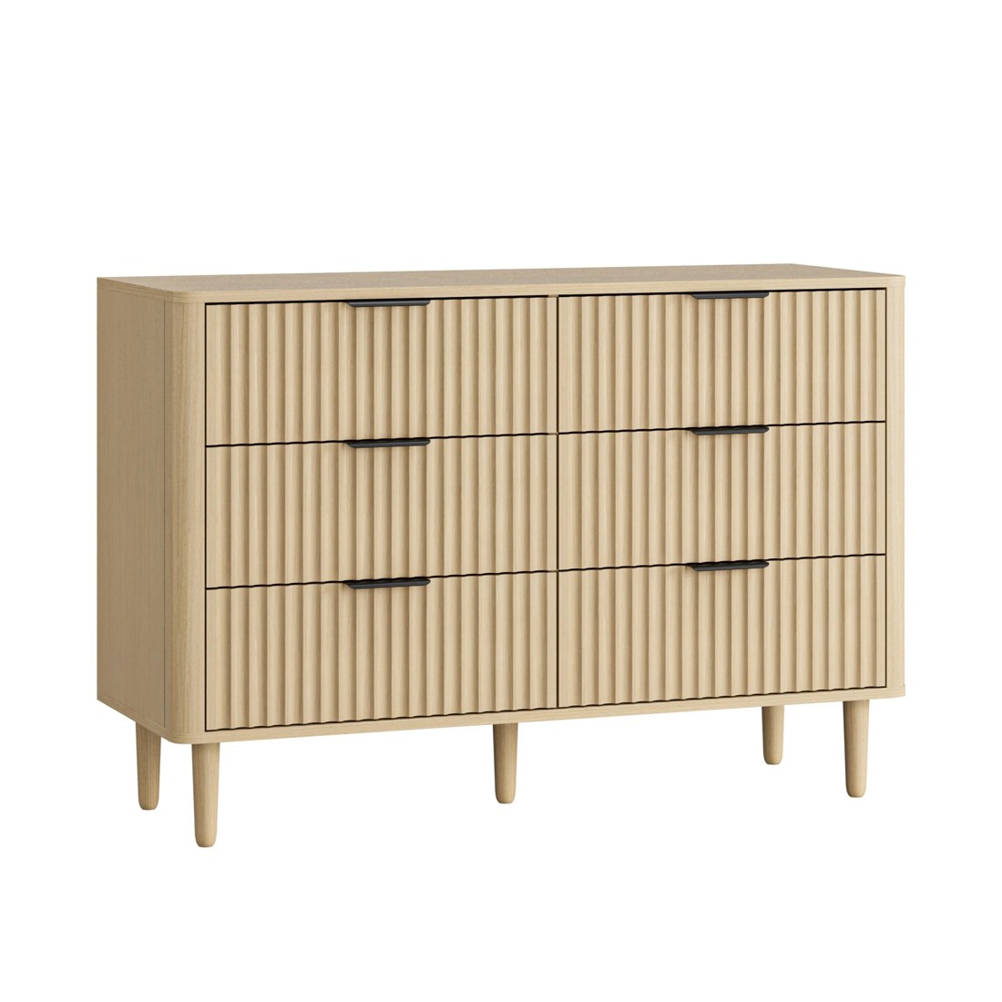 6 Oikiture 6 Chest Of Drawers Storage Cabinet Dressers Lowboy Stripe
 - Natural, 6 of 10