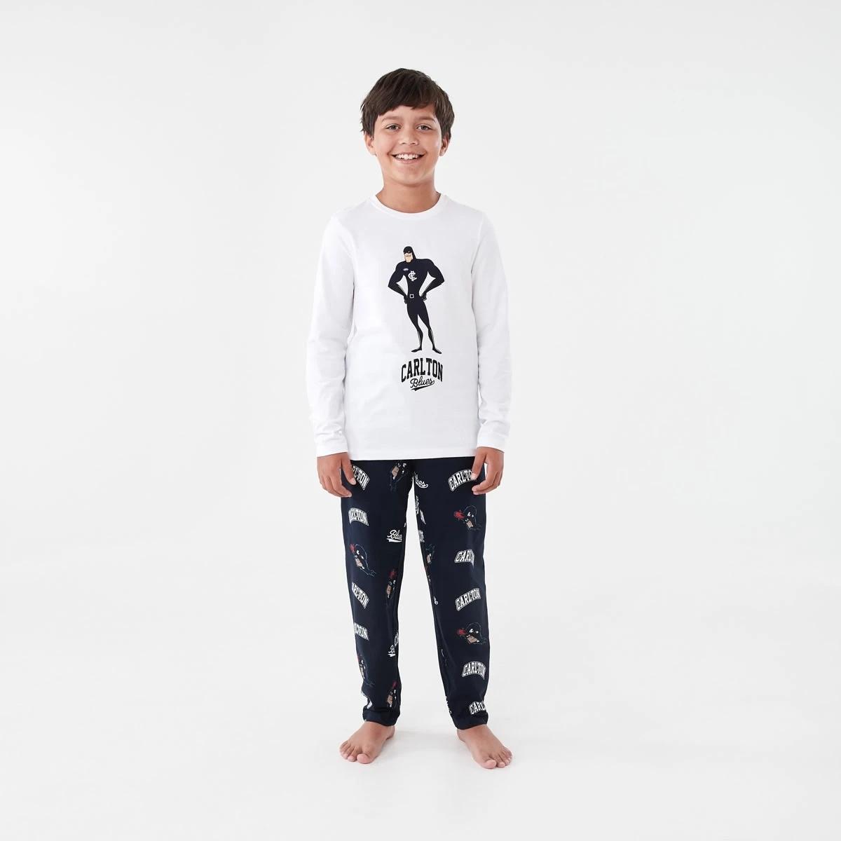 1 Official AFL Kids Pyjama Set Carlton, 1 of 9