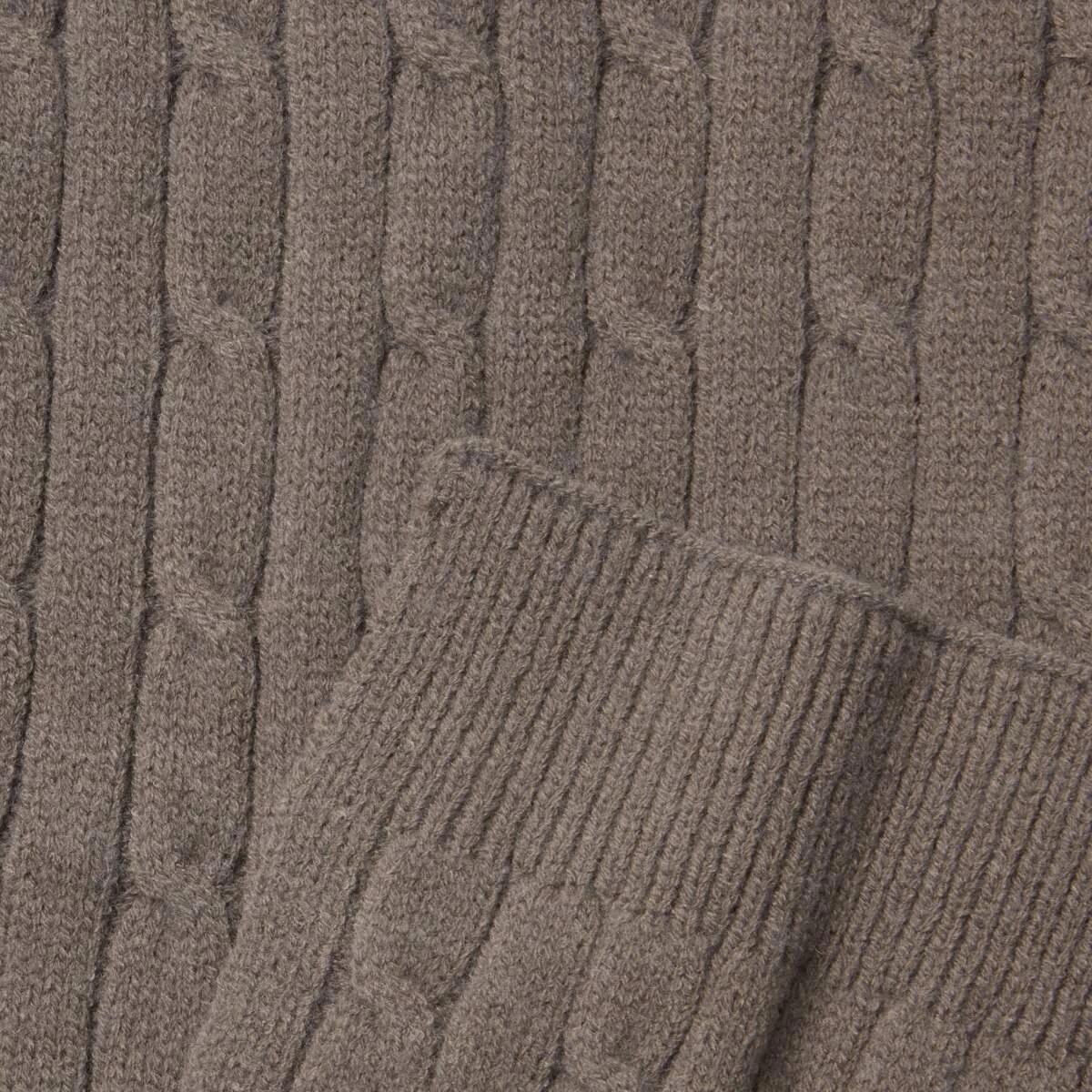 2 Cable Scarf Taupe Brn, 2 of 3