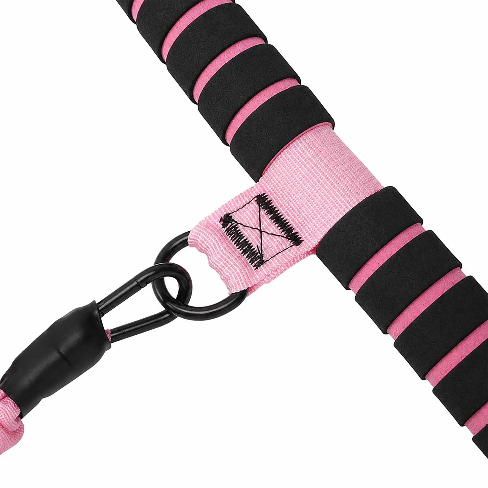 6 Centra Resistance Bands Set Foot Pedal 3 Tube Adjustable for Home Workout Pink, 6 of 8