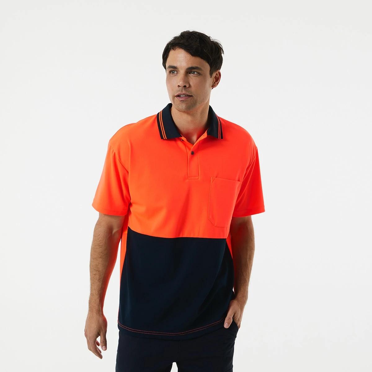 3 Workwear Hi-Visibility Short Sleeve Polo Shirt SAFETY ORANGE, 3 of 10