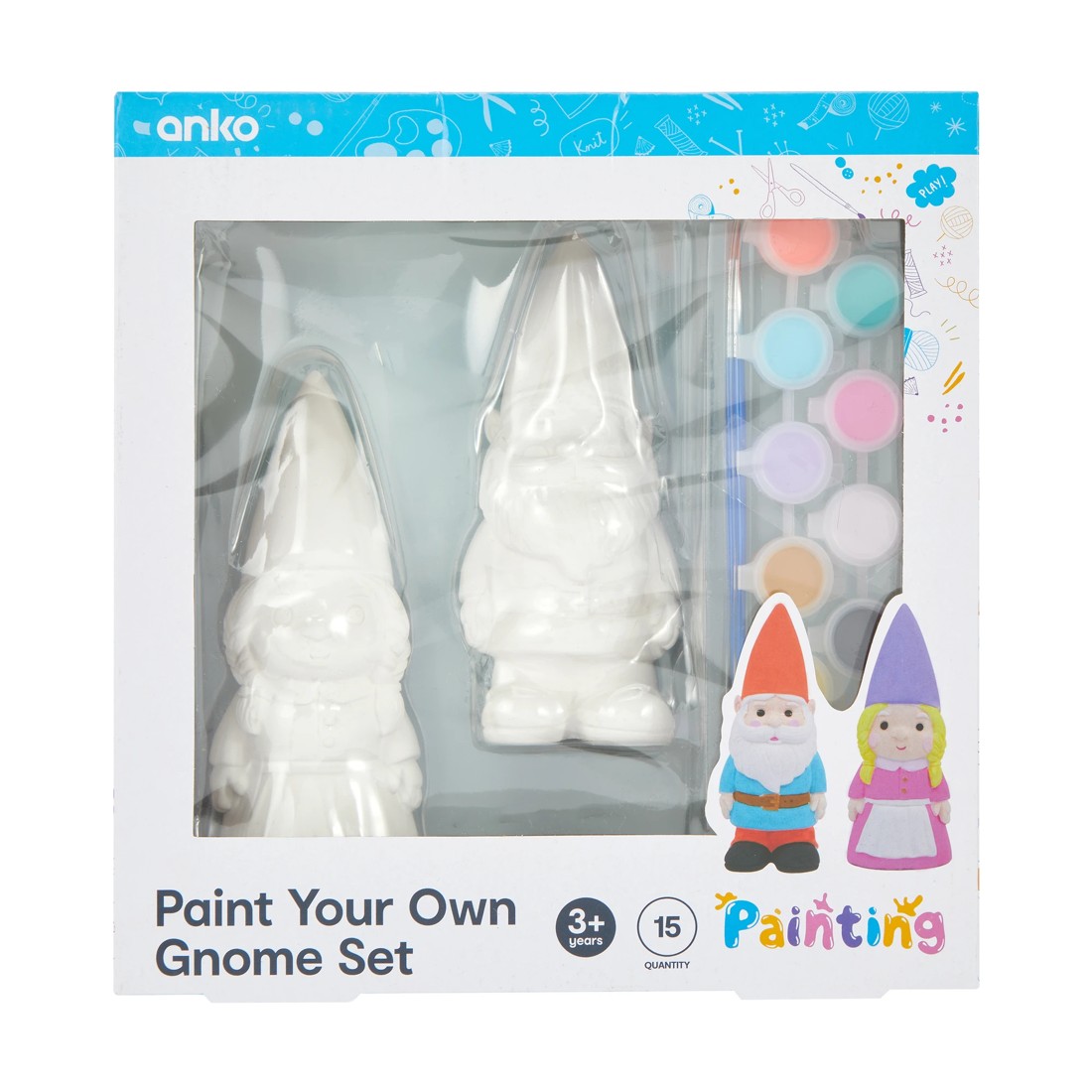 1 15 Piece Paint Your Own Gnome Set, 1 of 10
