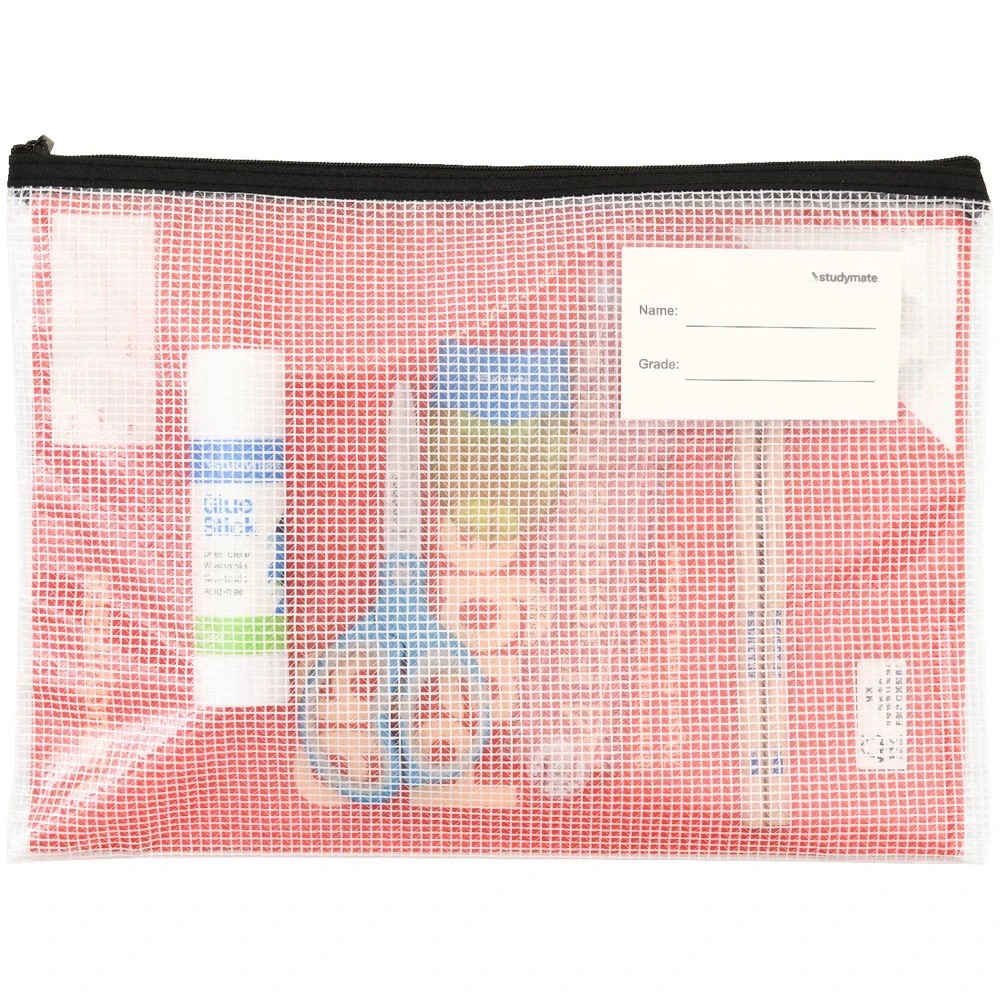 5 Studymate A4 Mesh Pencil Case Clear, 5 of 5