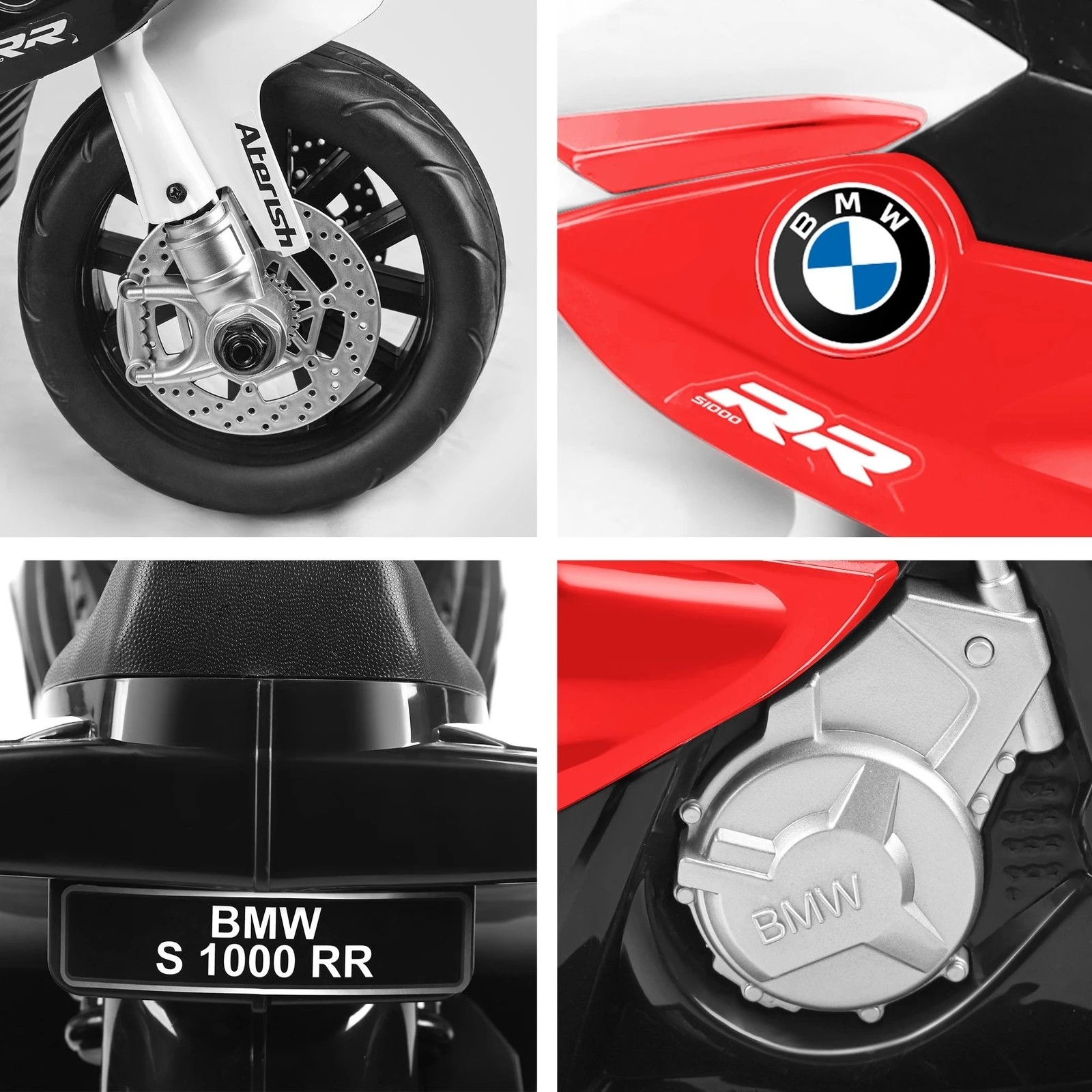 4 BMW Kids Ride On Car Motorbike S1000RR Licensed Electric Toys Police Bike - White Red, 4 of 8
