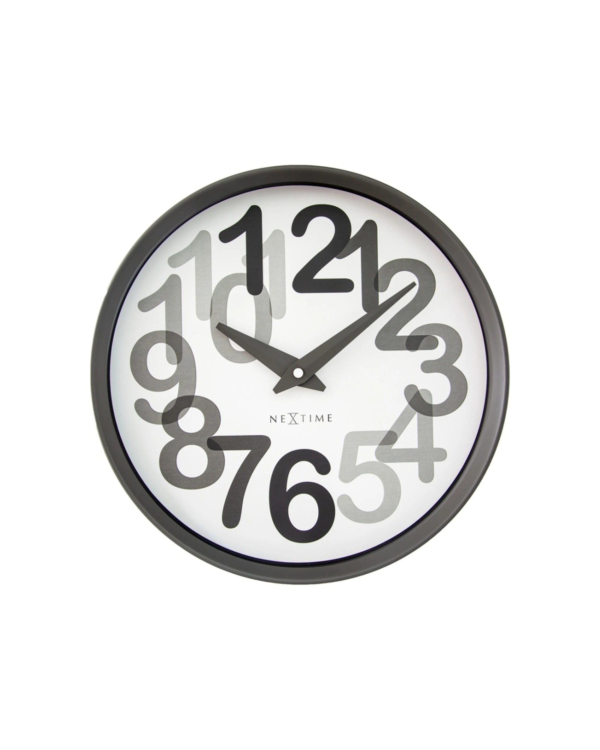 1 NeXtime Big Number Wall Clock Silent Analogue Modern Design 30cm - Grey, 1 of 7