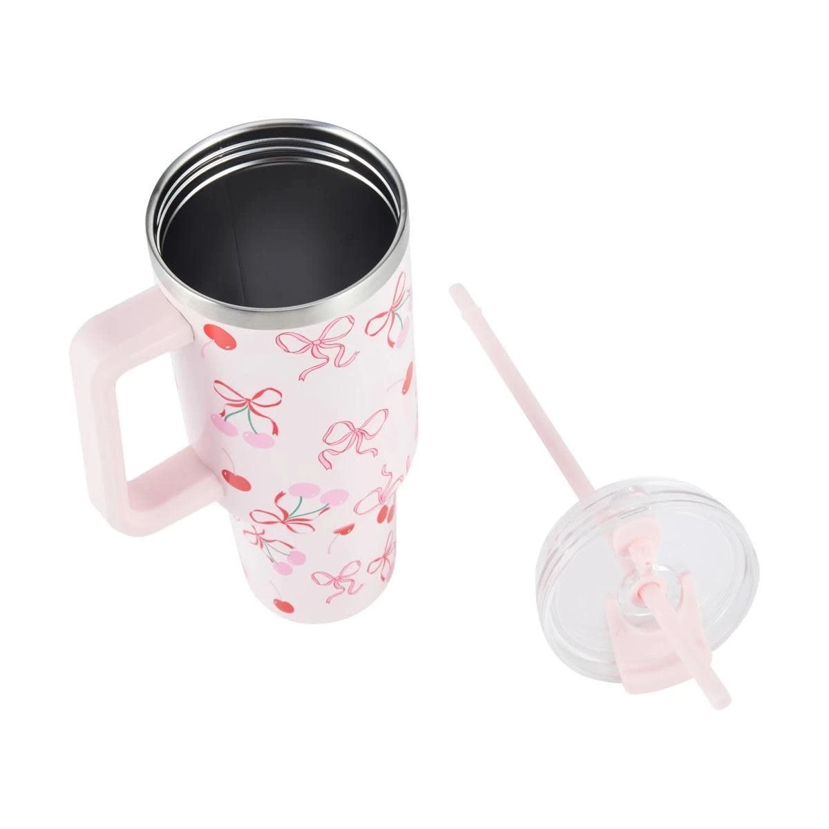 4 1.18L Cherry and Bow Jumbo Tumbler with Handle, 4 of 6