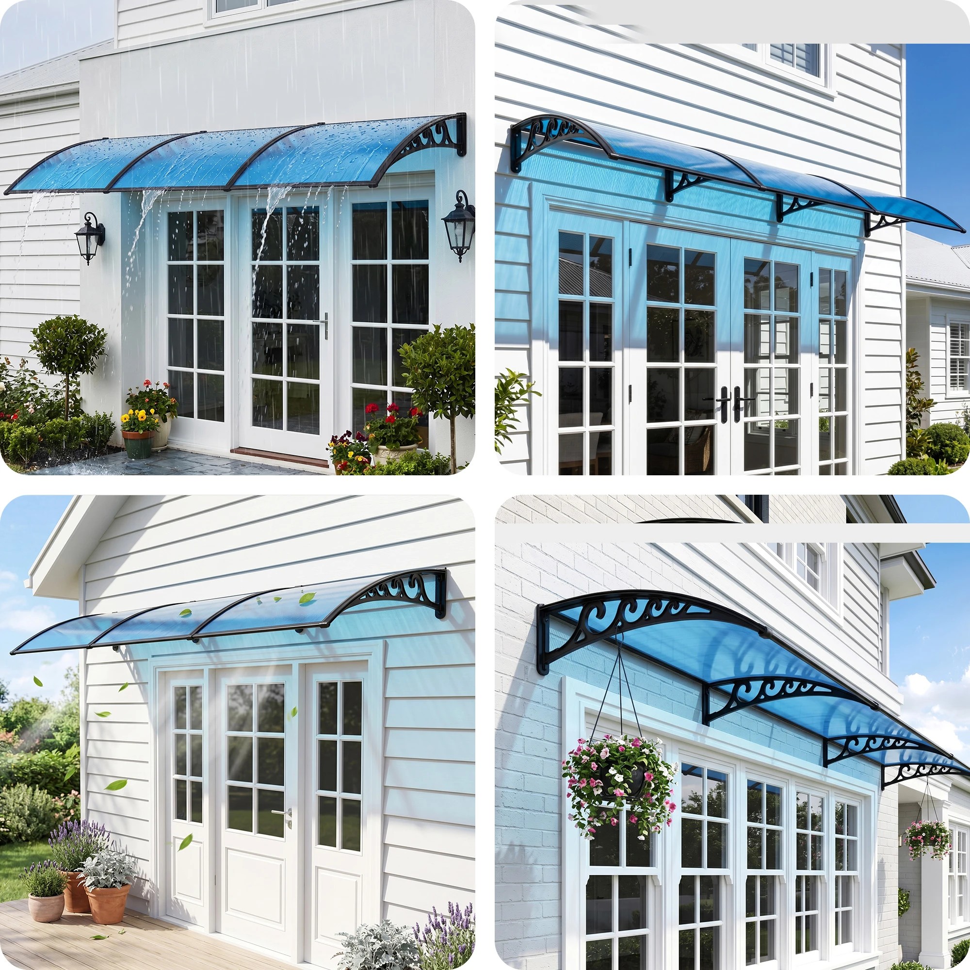 7 Instahut Window Door Awning 1mx3m - Blue, 7 of 9