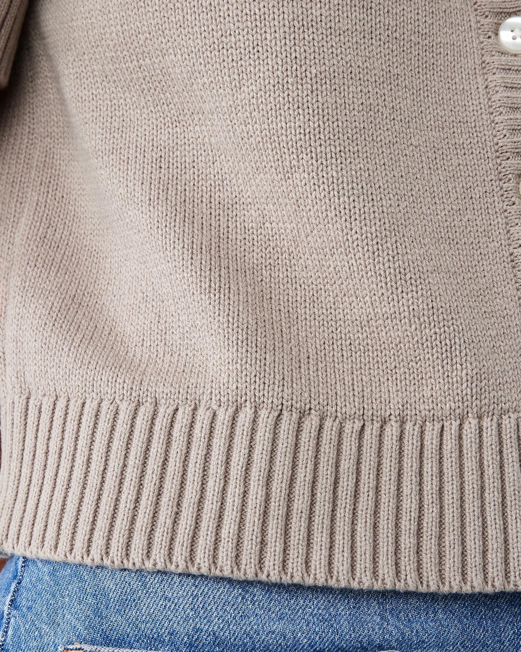 7 Short Sleeve Button Up Cardigan Grey Taupe, 7 of 7