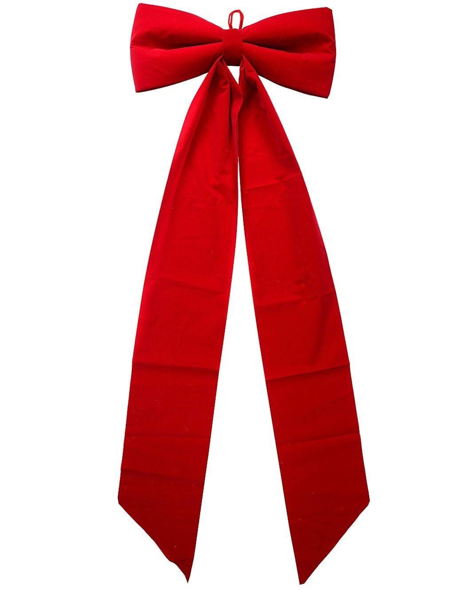 Christmas Warehouse Red Velour Luxury Statement Front Door Bow & Ribbon ...