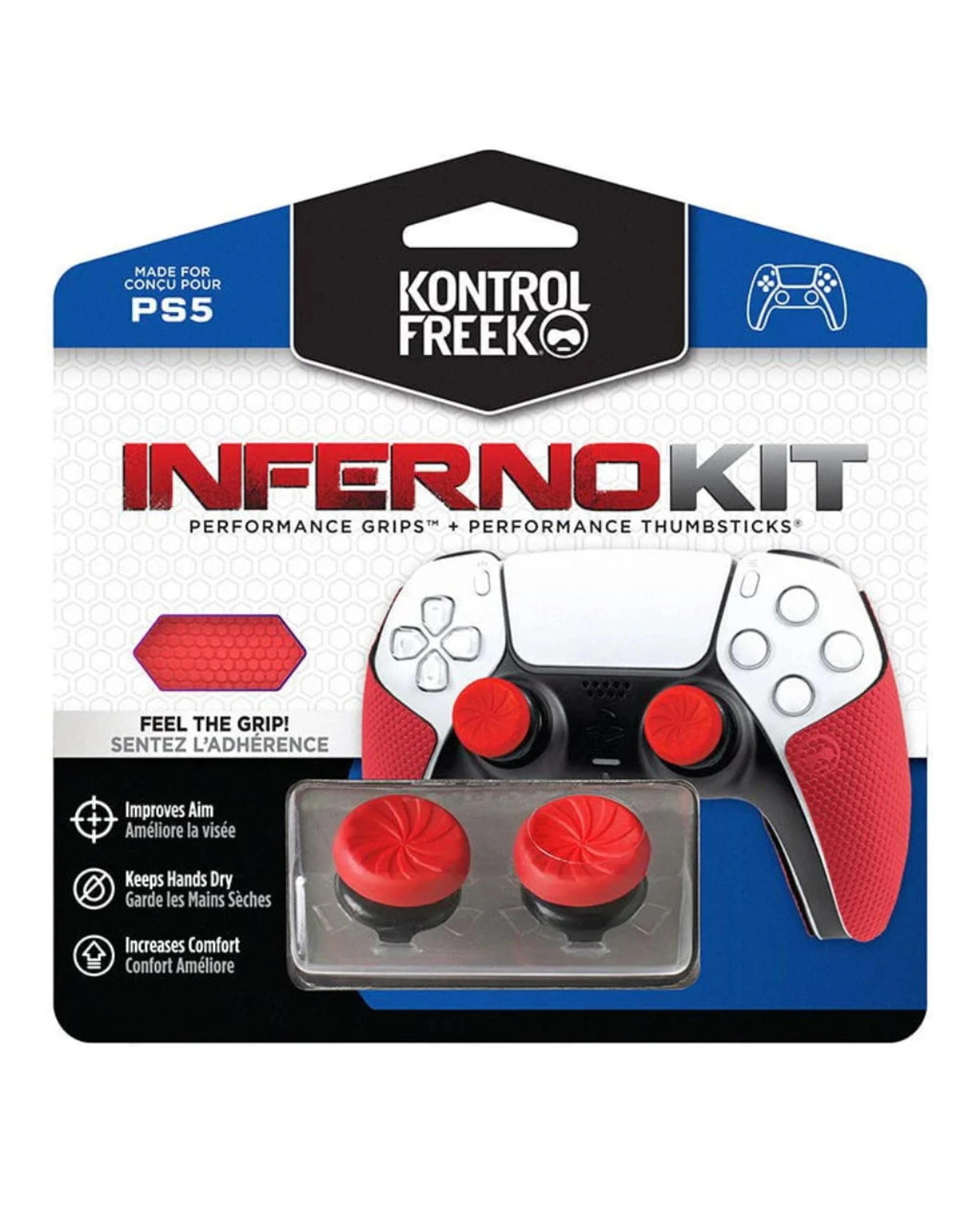 1 KontrolFreek Inferno Performance Kit for PS5 - Red, 1 of 3
