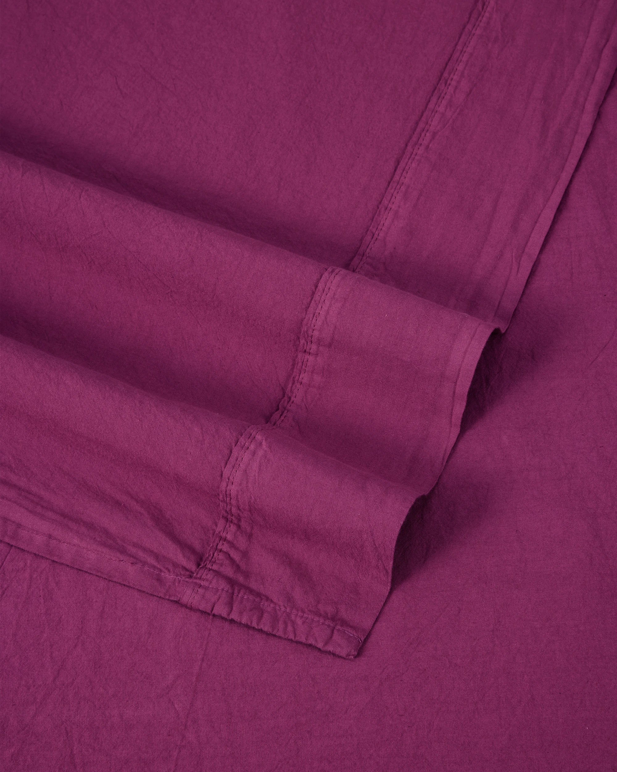 4 Stonewashed Cotton Sheet Set - Queen Bed, Berry, 4 of 4