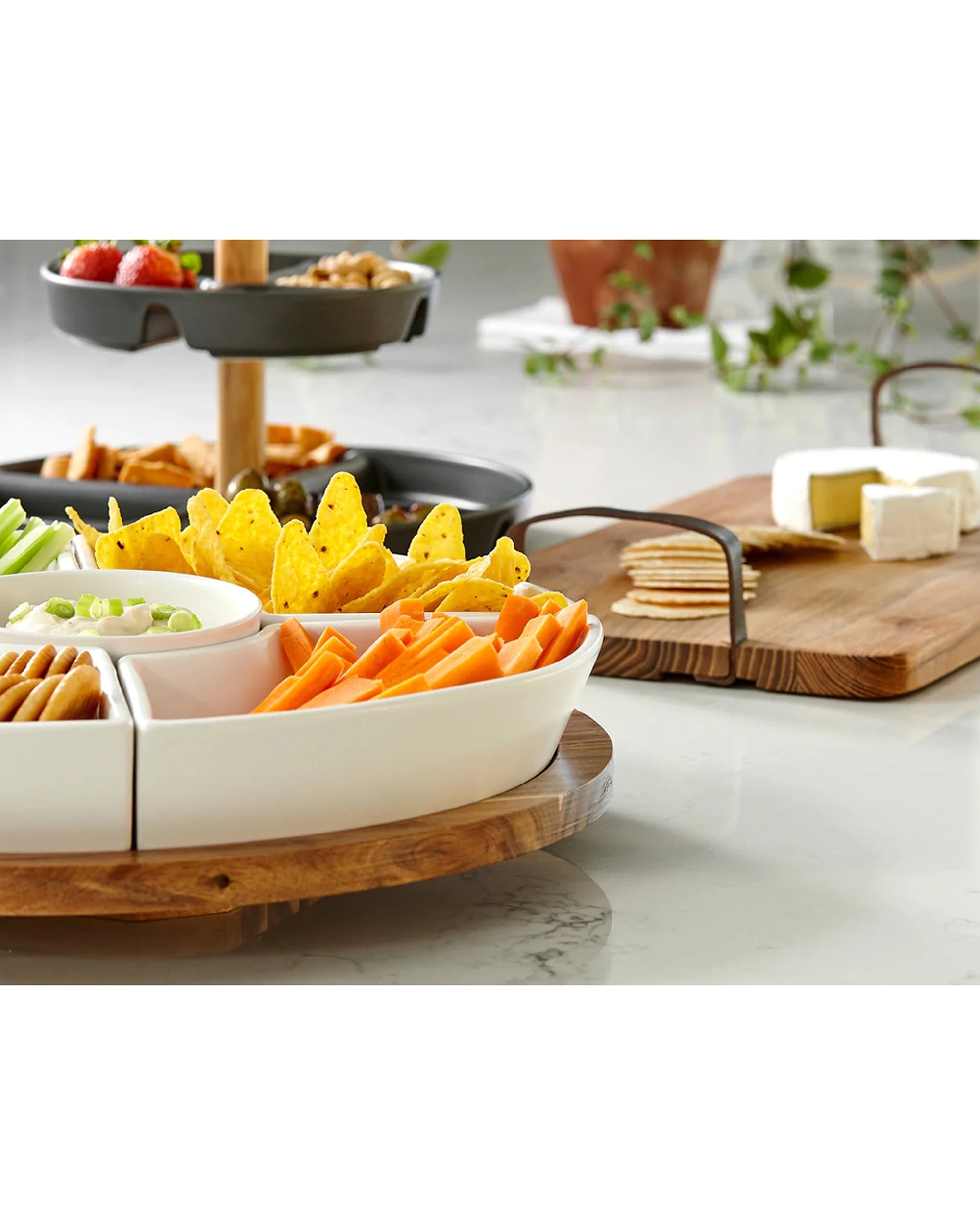 2 Ladelle Essentials Spinning Server With Spinning Base & 4 Removable Bowls - White, 2 of 3
